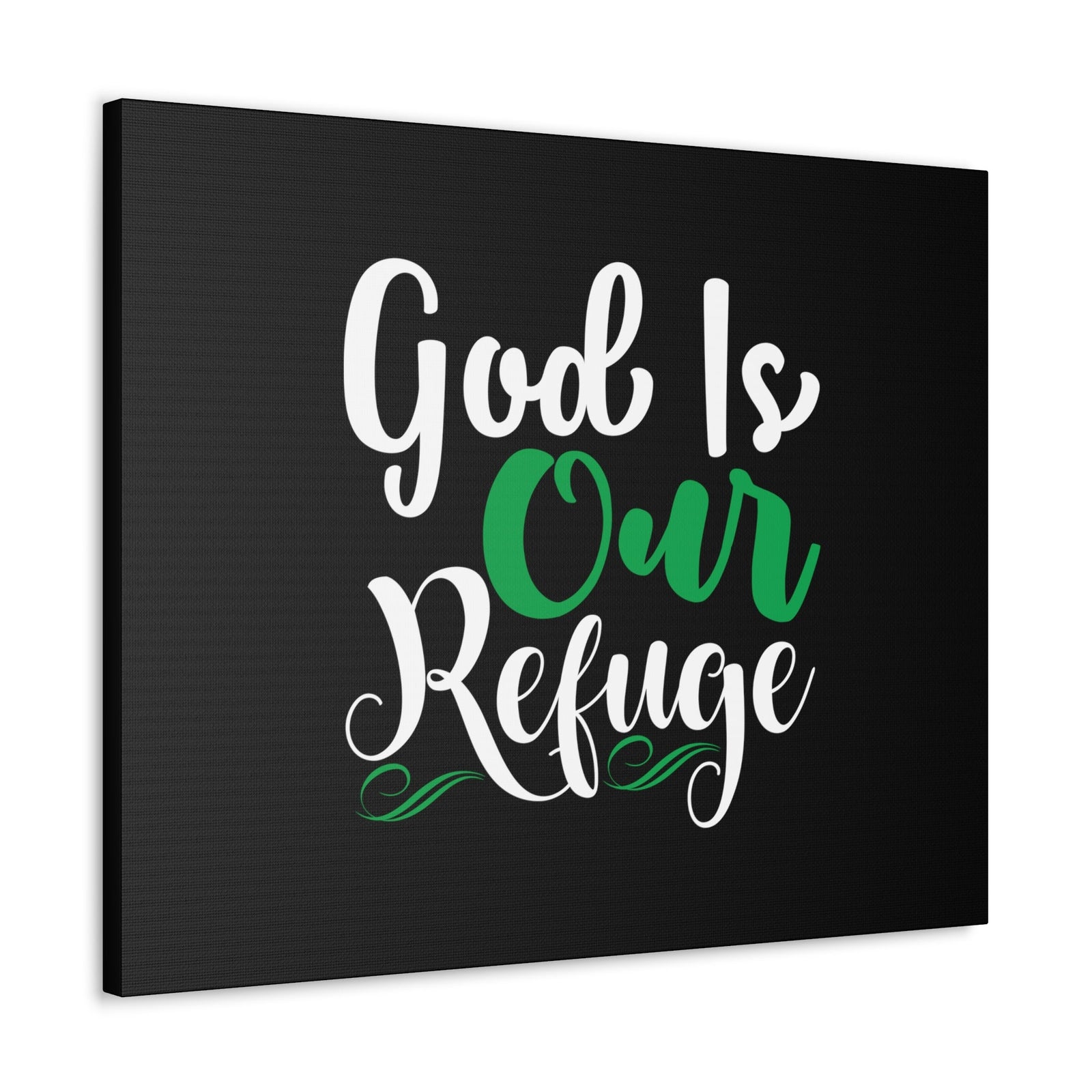 Scripture Walls God Is Our Refuge Psalm 46:1 Green Christian Wall Art Bible Verse Print Ready to Hang Unframed-Express Your Love Gifts