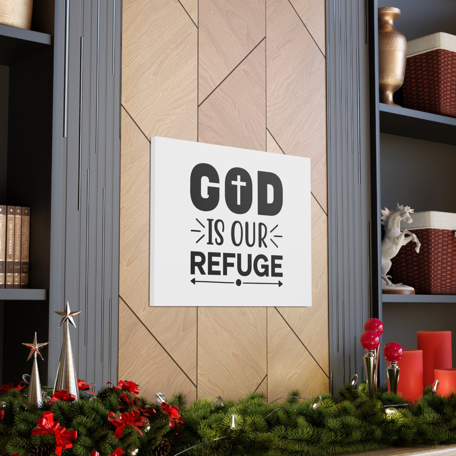 Scripture Walls God Is Our Refuge Psalm 46:1 Christian Wall Art Bible Verse Print Ready to Hang Unframed-Express Your Love Gifts