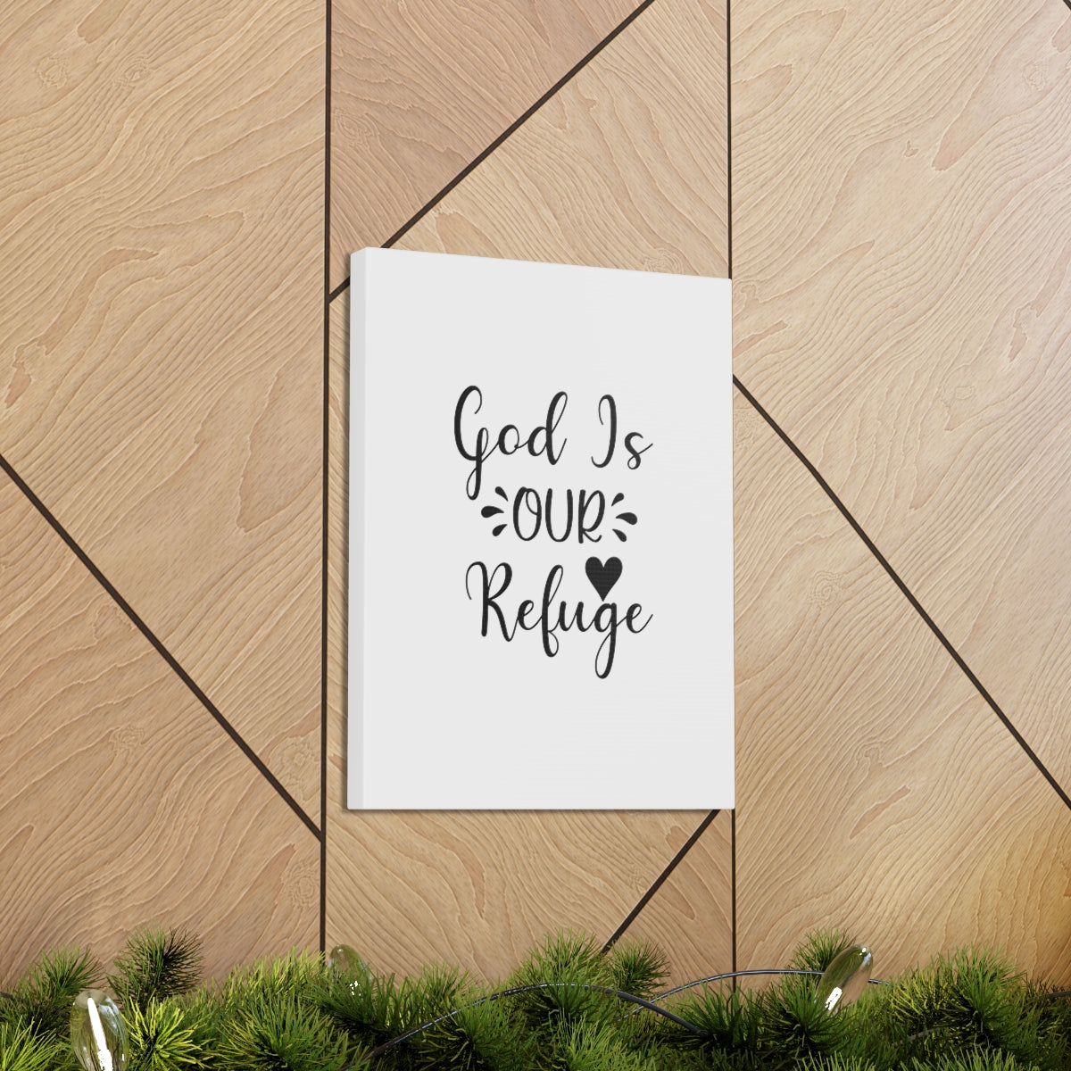 Scripture Walls God Is Our Refuge Psalm 46:1 Heart Christian Wall Art Bible Verse Print Ready to Hang Unframed-Express Your Love Gifts