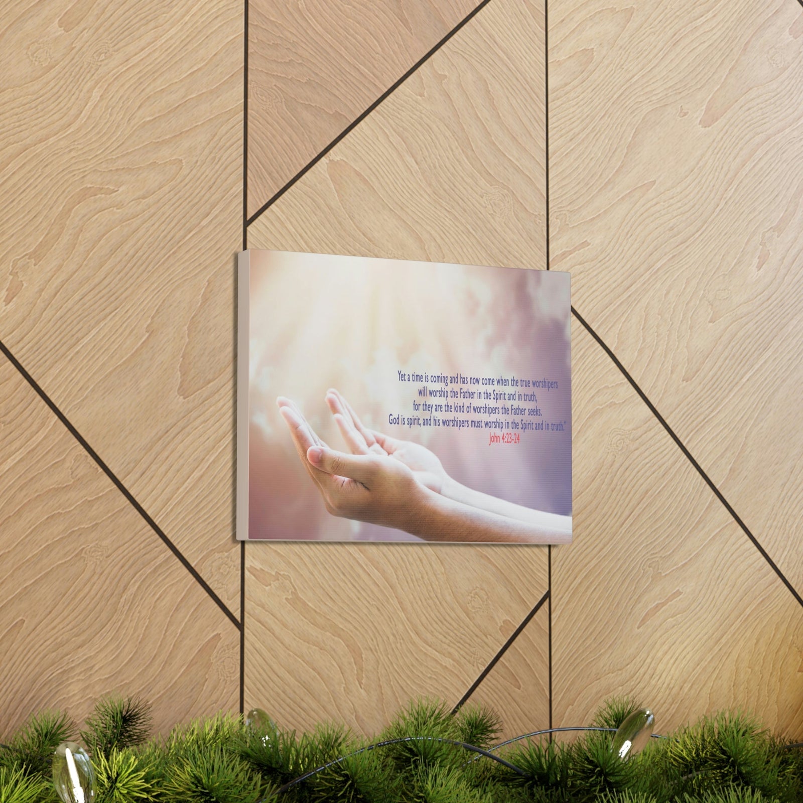 Scripture Walls God Is Spirit John 4:24 Bible Verse Canvas Christian Wall Art Bible Verse Print Ready To Hang Unframed-Express Your Love Gifts