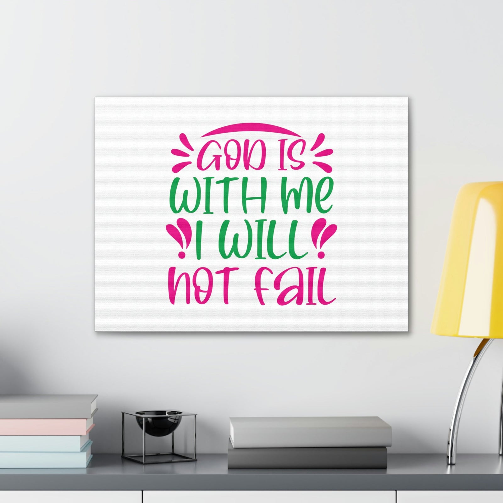 Scripture Walls God Is With Me, I Will Not Fail Psalm 46:5 Christian Wall Art Bible Verse Print Ready to Hang Unframed-Express Your Love Gifts