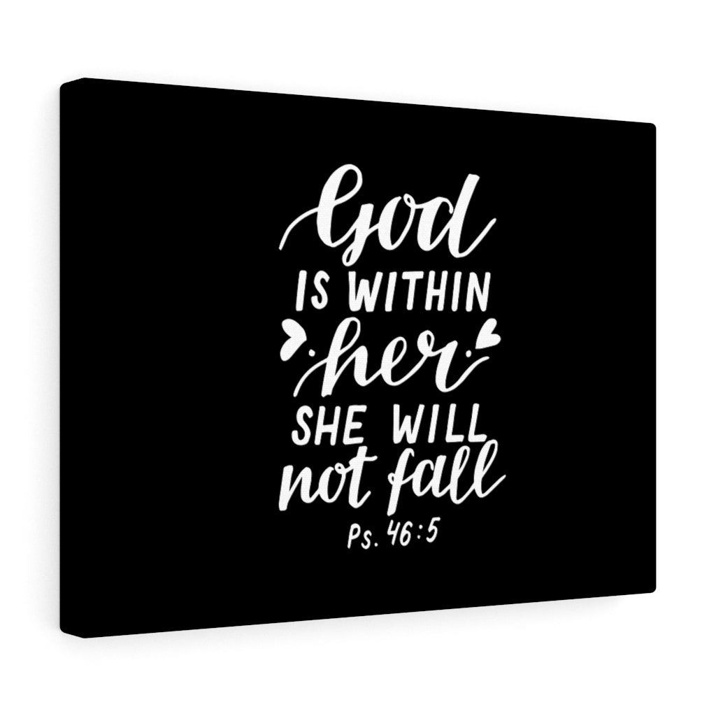 Scripture Walls God Is Within Her Psalm 46:5 Bible Verse Canvas Christian Wall Art Ready to Hang Unframed-Express Your Love Gifts