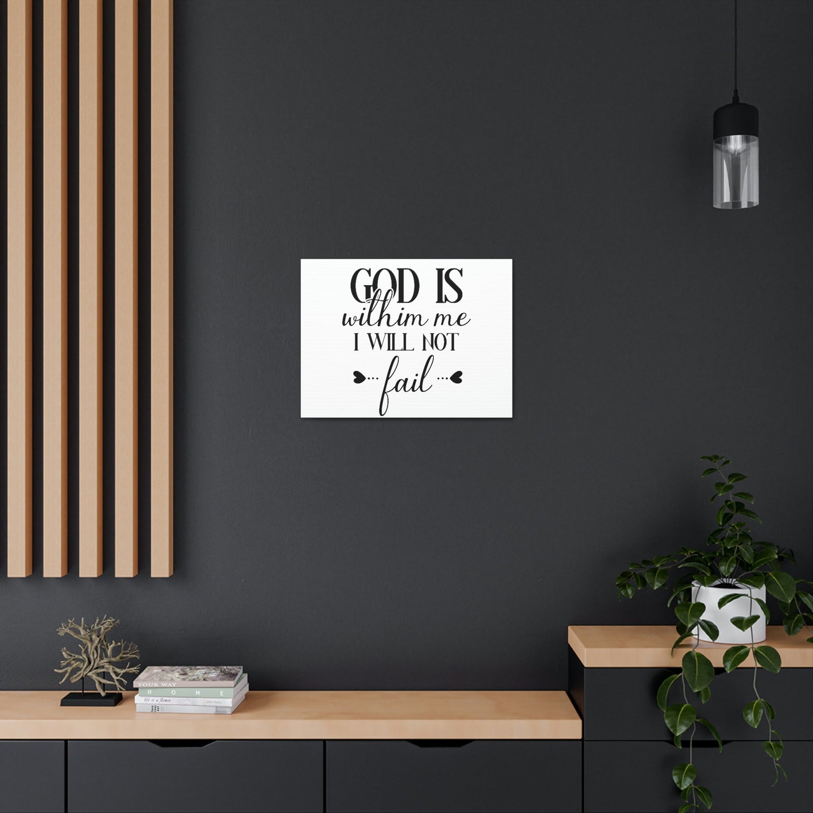Scripture Walls God Is Within Me I Will Not Fail 2 Timothy 2:13 Hearts Christian Wall Art Print Ready to Hang Unframed-Express Your Love Gifts