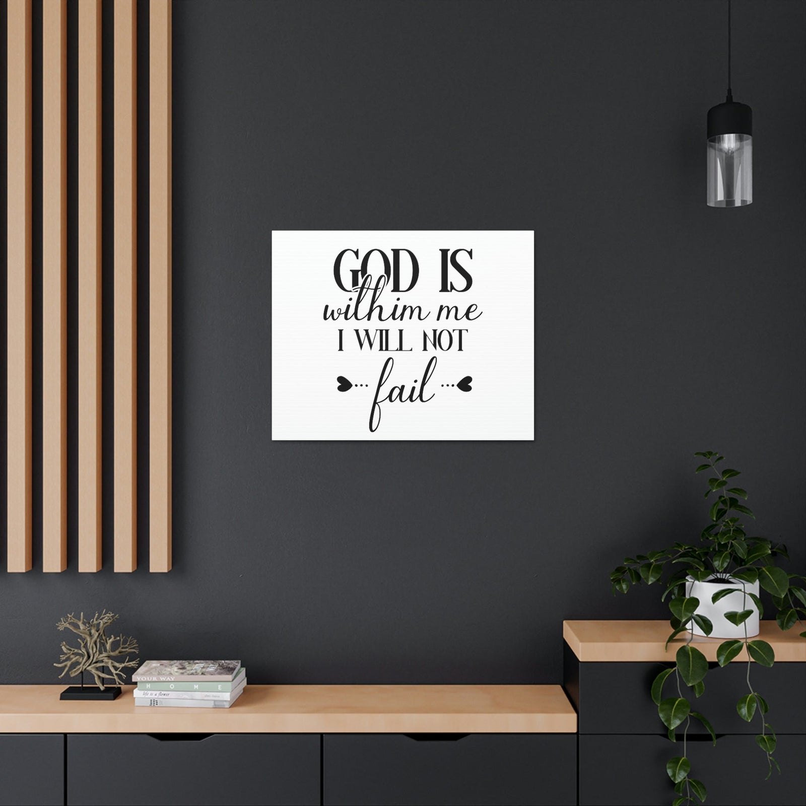 Scripture Walls God Is Within Me I Will Not Fail 2 Timothy 2:13 Hearts Christian Wall Art Print Ready to Hang Unframed-Express Your Love Gifts