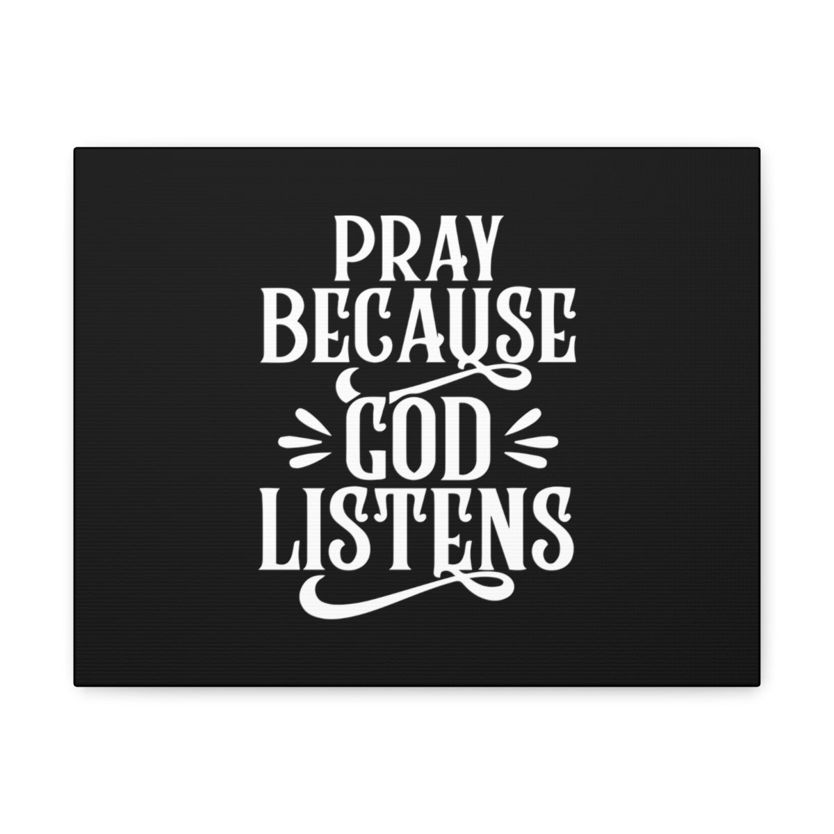 Scripture Walls God Listens Psalm 34:17 Black Christian Wall Art Bible Verse Print Ready to Hang Unframed-Express Your Love Gifts