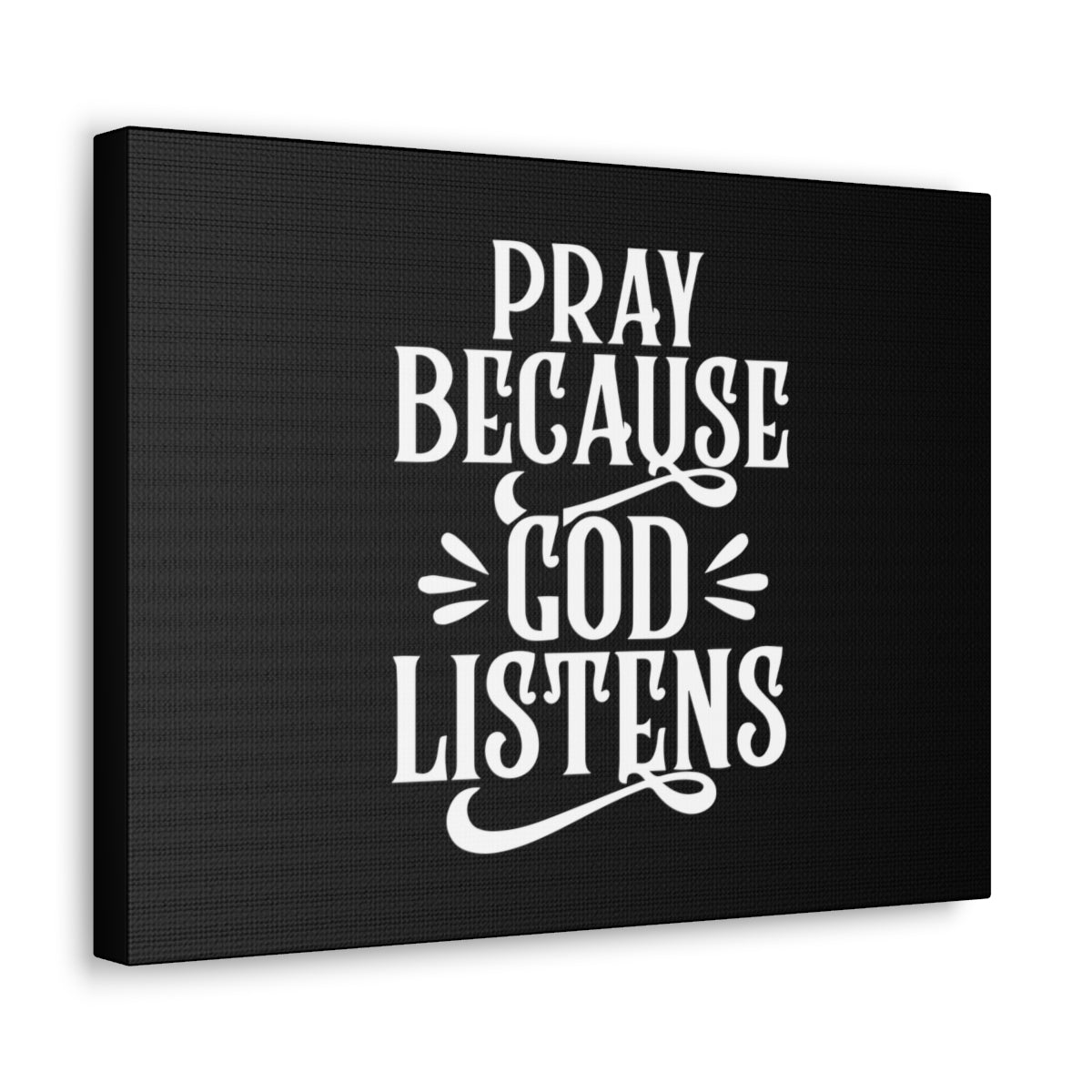 Scripture Walls God Listens Psalm 34:17 Black Christian Wall Art Bible Verse Print Ready to Hang Unframed-Express Your Love Gifts