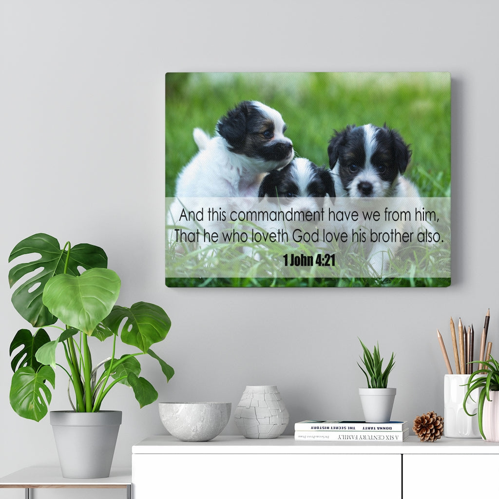 Scripture Walls God Love His Brother 1 John 4:21 Christian Home Decor Bible Art Unframed-Express Your Love Gifts