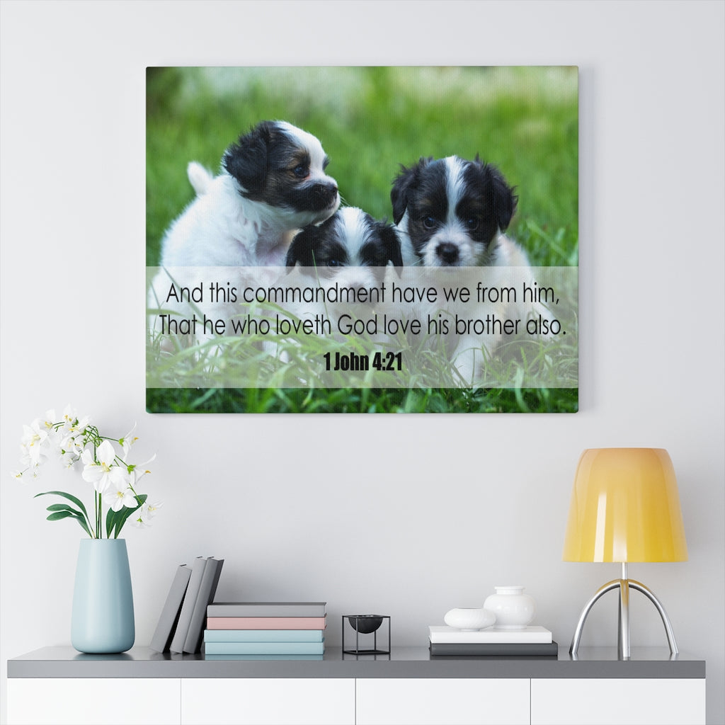 Scripture Walls God Love His Brother 1 John 4:21 Christian Home Decor Bible Art Unframed-Express Your Love Gifts