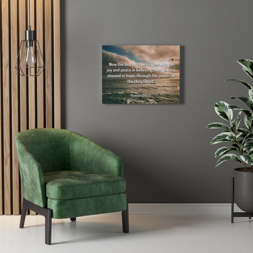 Scripture Walls God Of Hope Romans 15:13 Clouds Bible Verse Canvas Christian Wall Art Ready to Hang Unframed-Express Your Love Gifts