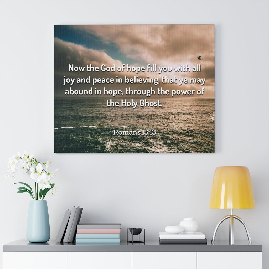 Scripture Walls God Of Hope Romans 15:13 Clouds Bible Verse Canvas Christian Wall Art Ready to Hang Unframed-Express Your Love Gifts