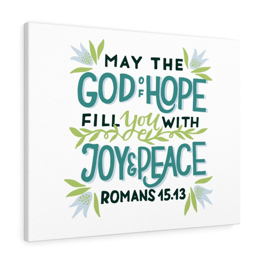 Scripture Walls God Of Hope Romans 45:43 Bible Verse Canvas Christian Wall Art Ready to Hang Unframed-Express Your Love Gifts