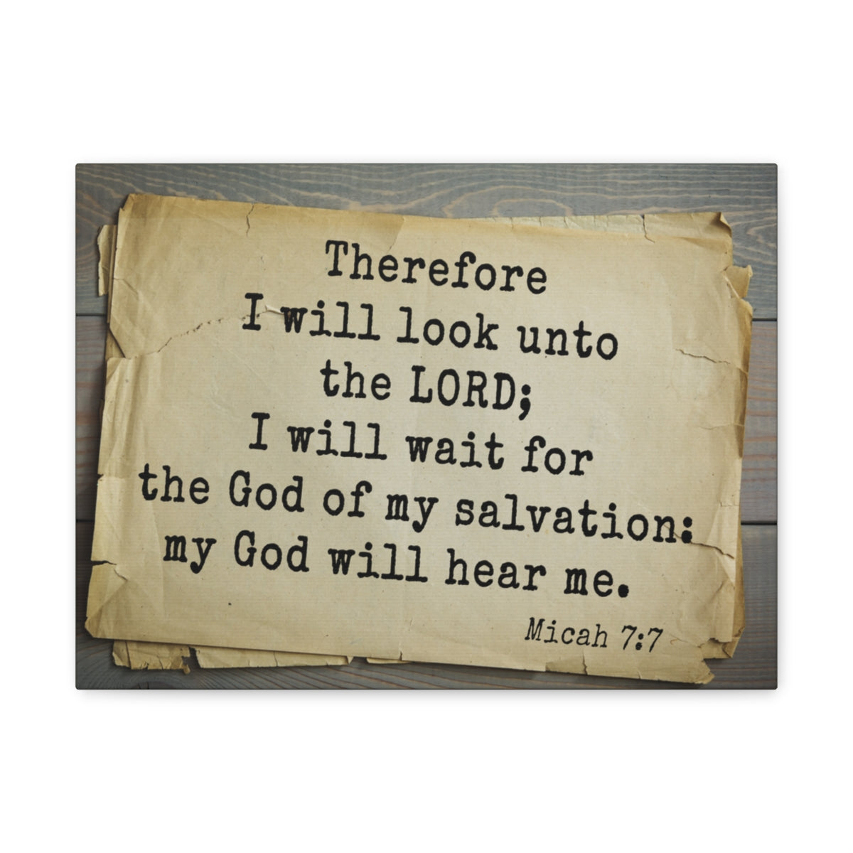 Scripture Walls God Of My Salvation Micah 7:7 Bible Verse Canvas Christian Wall Art Bible Verse Print Ready To Hang Unframed-Express Your Love Gifts