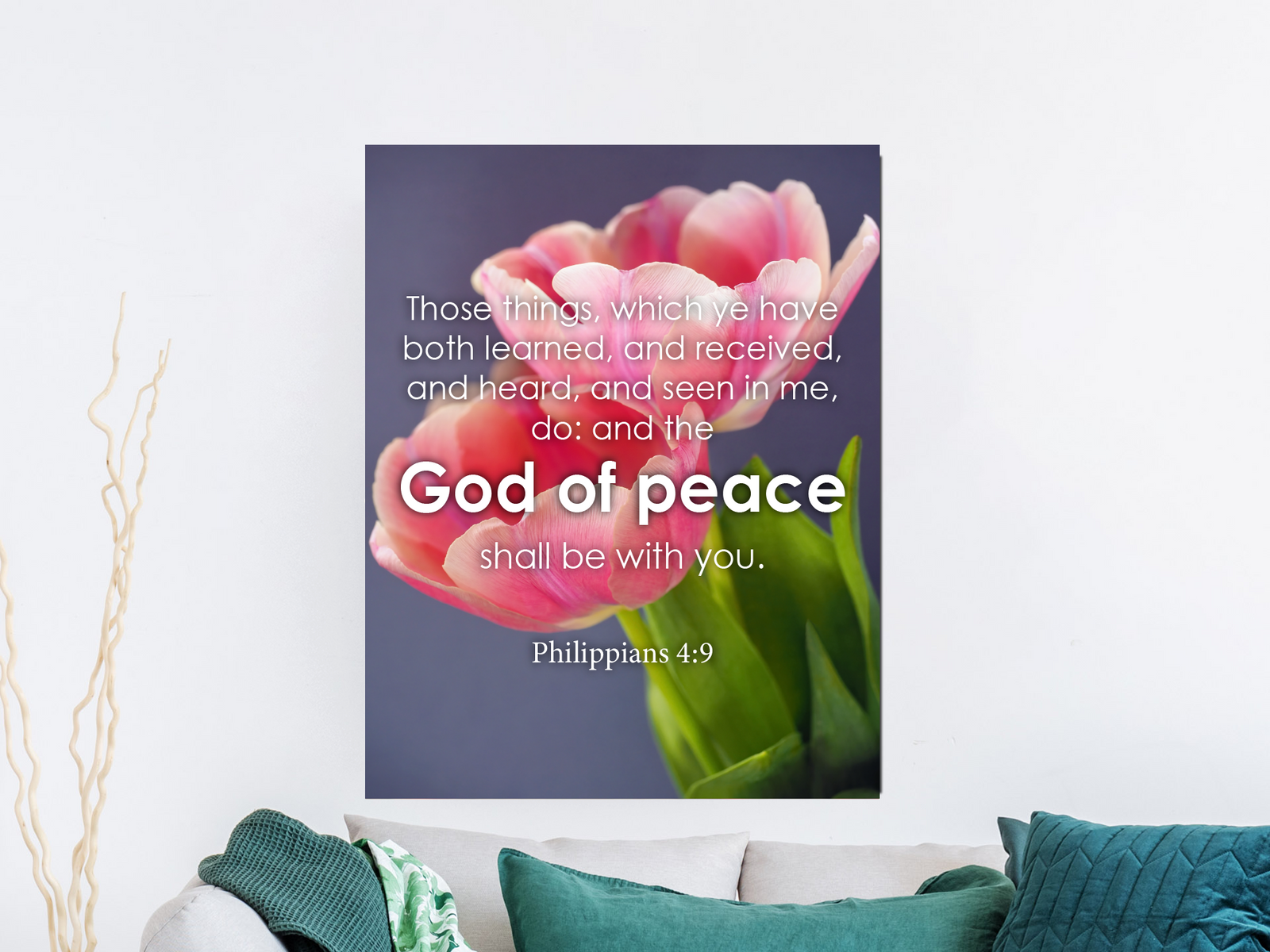Scripture Walls God of Peace Philippians 4:9 Bible Verse Canvas Christian Wall Art Ready to Hang Unframed-Express Your Love Gifts