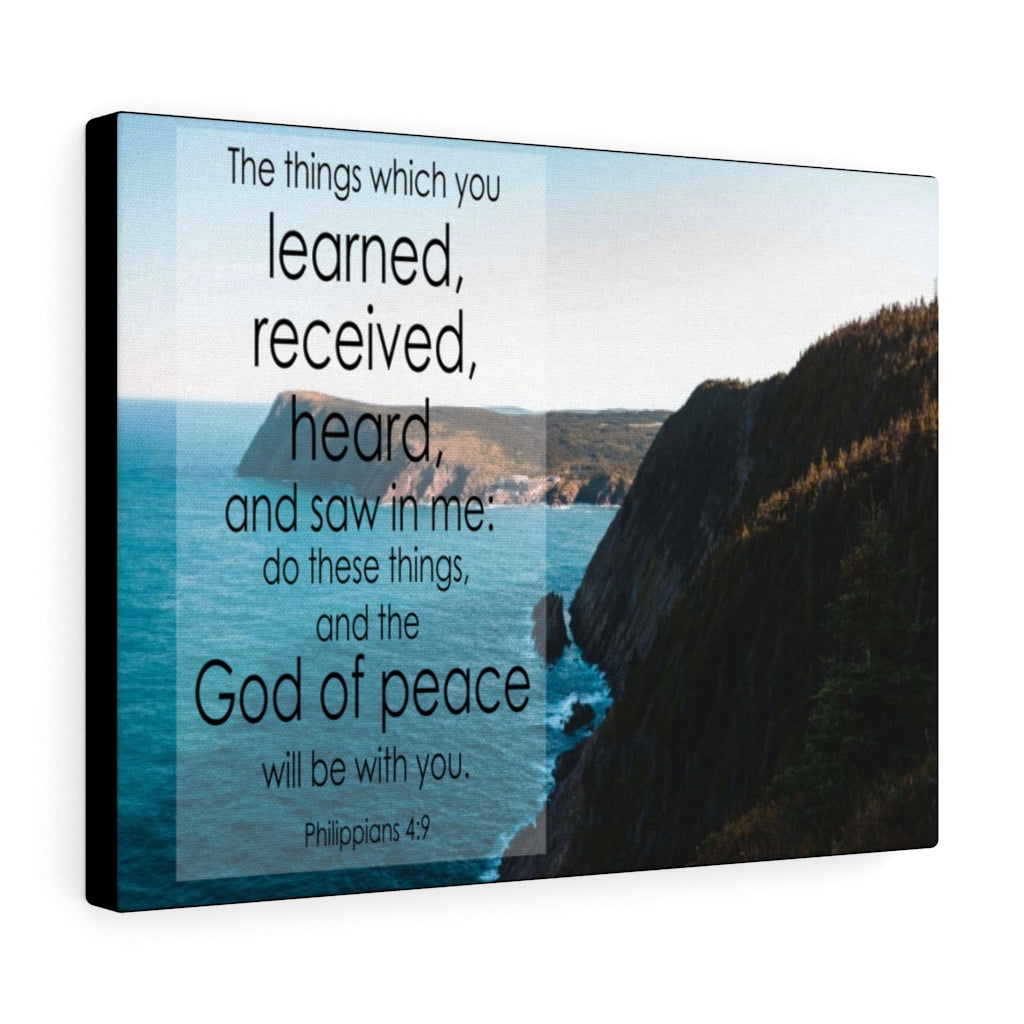 Scripture Walls God of Peace Will Be With You Philippians 4:9 Bible Verse Canvas Christian Wall Art Ready to Hang Unframed-Express Your Love Gifts