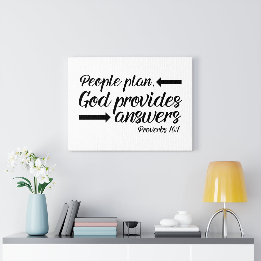 Scripture Walls God Provides Proverbs 16:1 Bible Verse Canvas Christian Wall Art Ready to Hang Unframed-Express Your Love Gifts