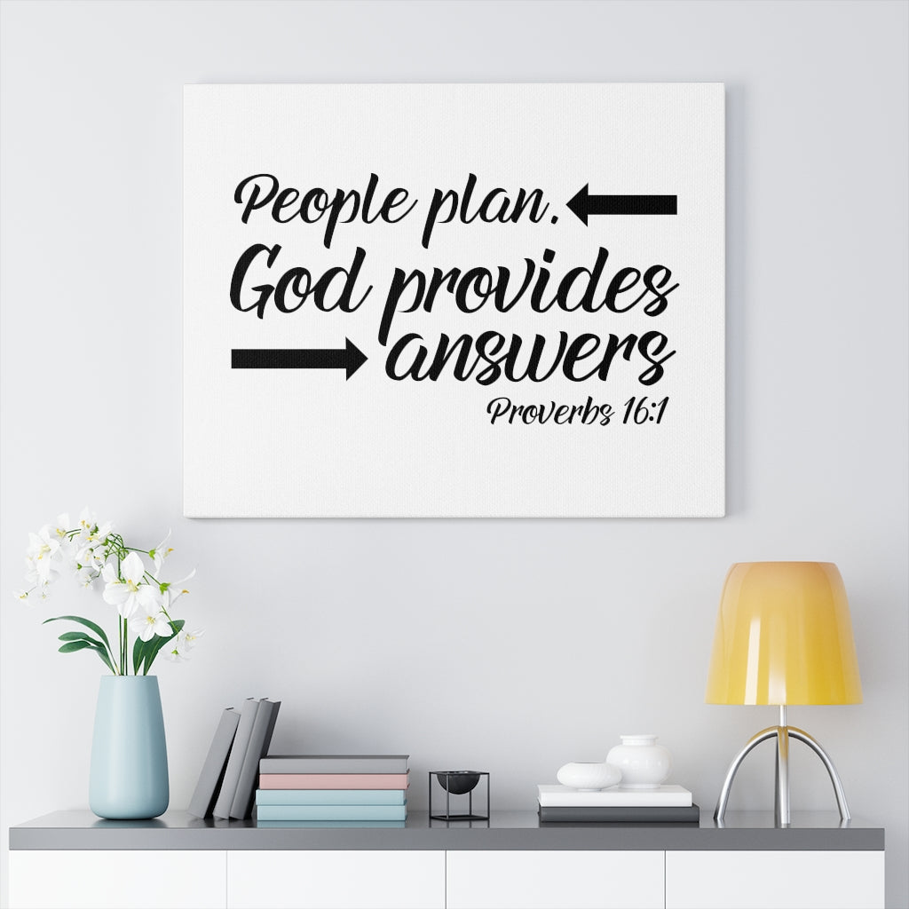 Scripture Walls God Provides Proverbs 16:1 Bible Verse Canvas Christian Wall Art Ready to Hang Unframed-Express Your Love Gifts