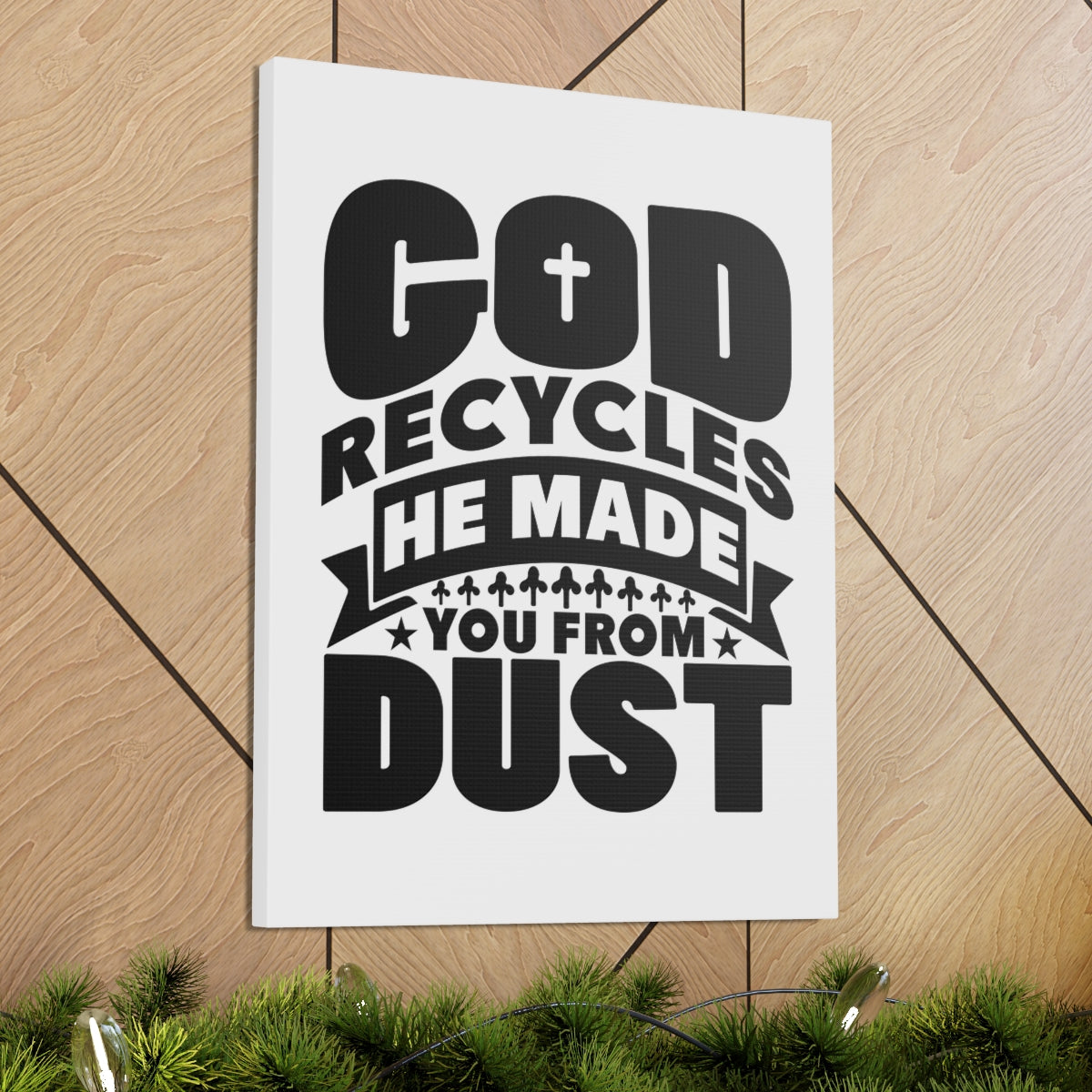 Scripture Walls God Recycles Genesis 2:7 Cross Christian Wall Art Bible Verse Print Ready to Hang Unframed-Express Your Love Gifts