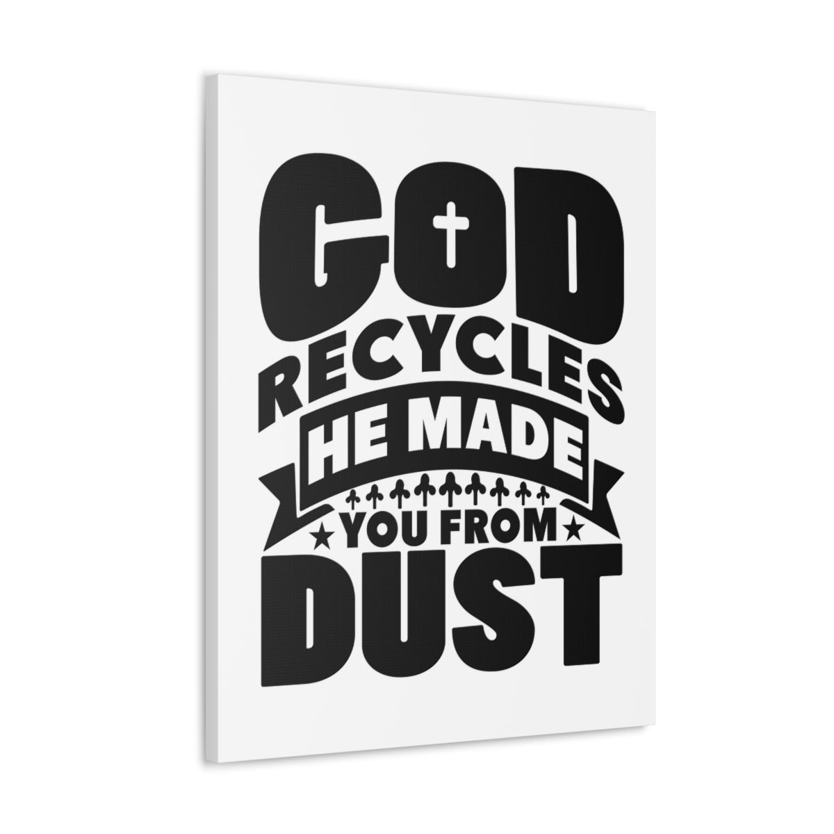 Scripture Walls God Recycles Genesis 2:7 Cross Christian Wall Art Bible Verse Print Ready to Hang Unframed-Express Your Love Gifts