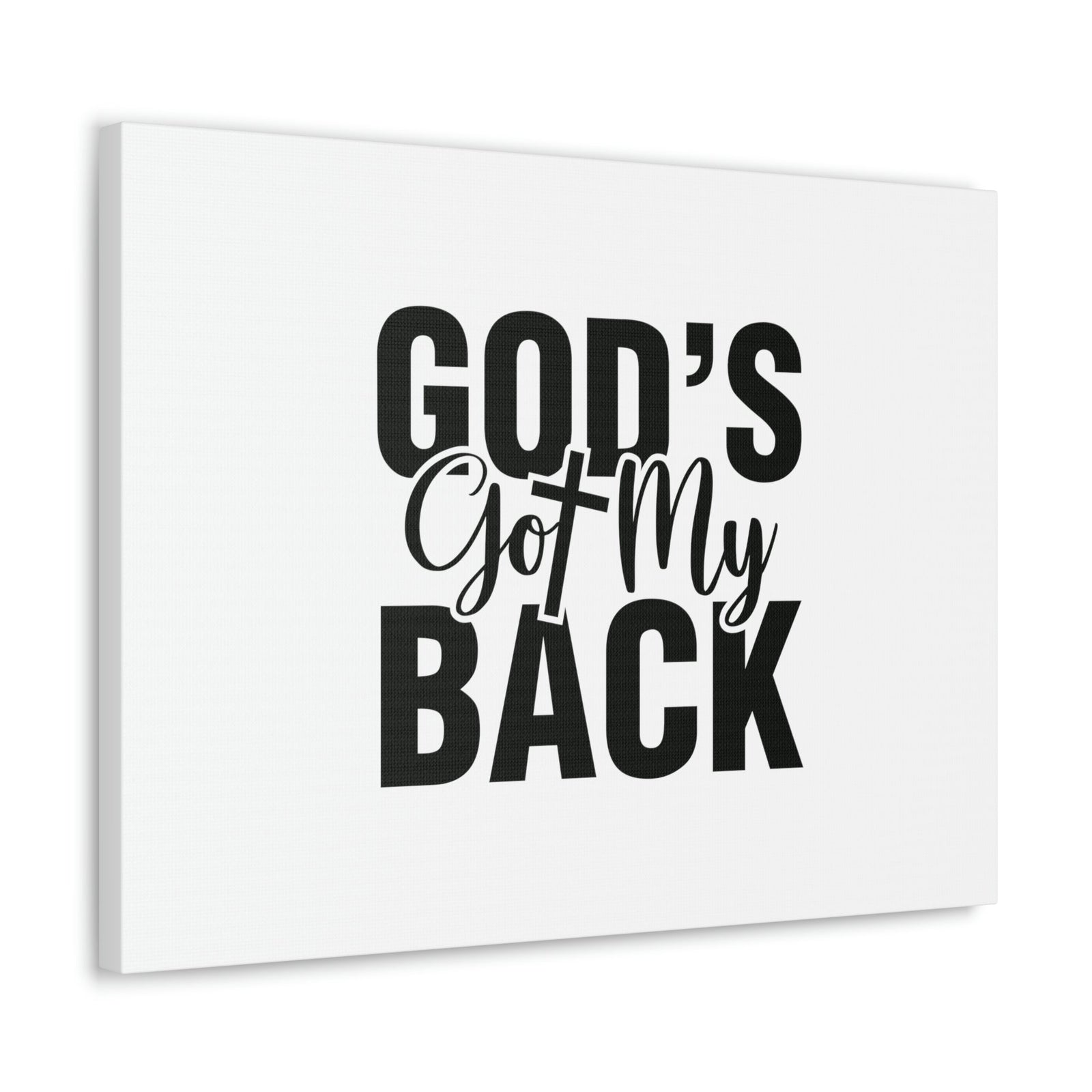 Scripture Walls God's Got My Back 1 John 4:16 White Christian Wall Art Bible Verse Print Ready to Hang Unframed-Express Your Love Gifts