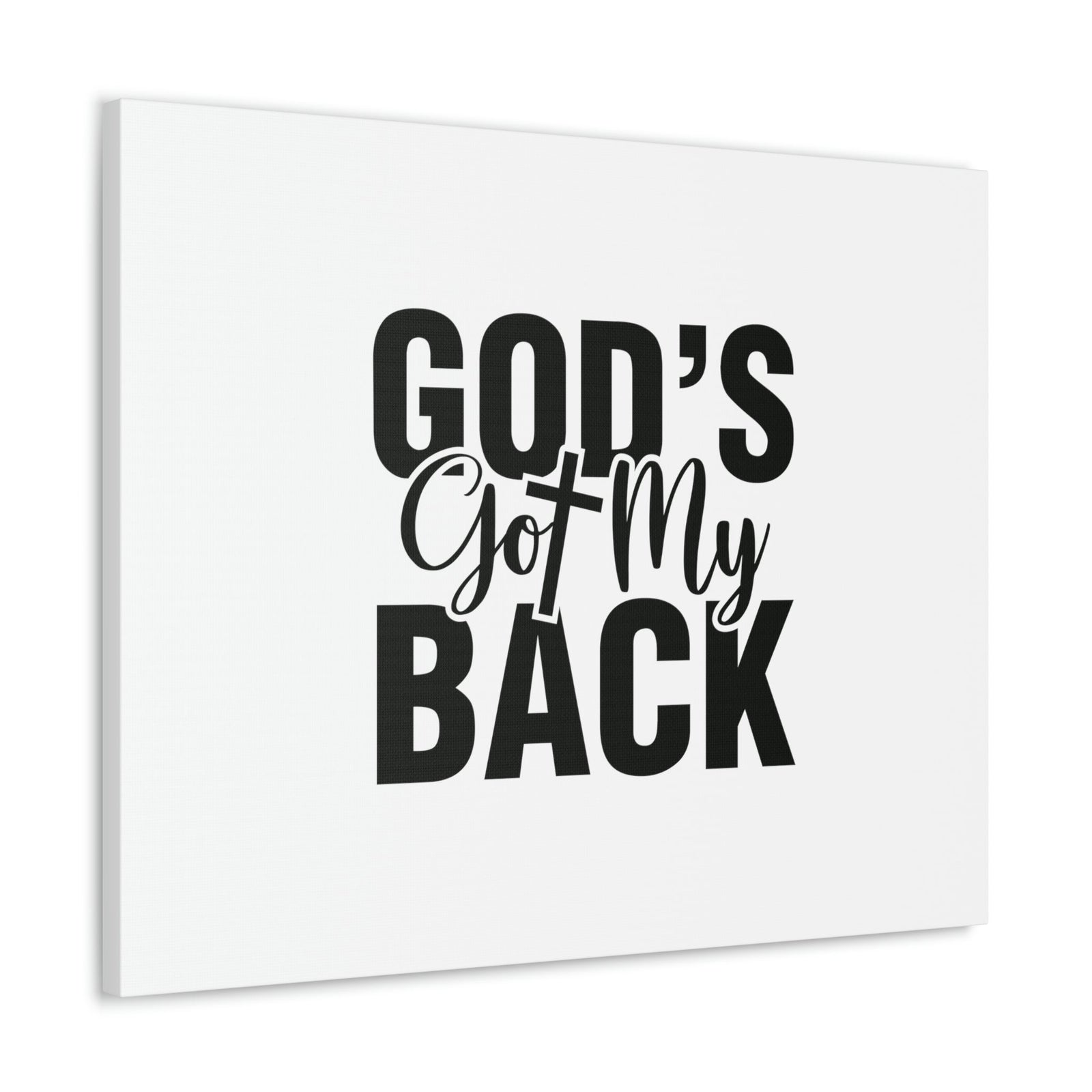 Scripture Walls God's Got My Back 1 John 4:16 White Christian Wall Art Bible Verse Print Ready to Hang Unframed-Express Your Love Gifts