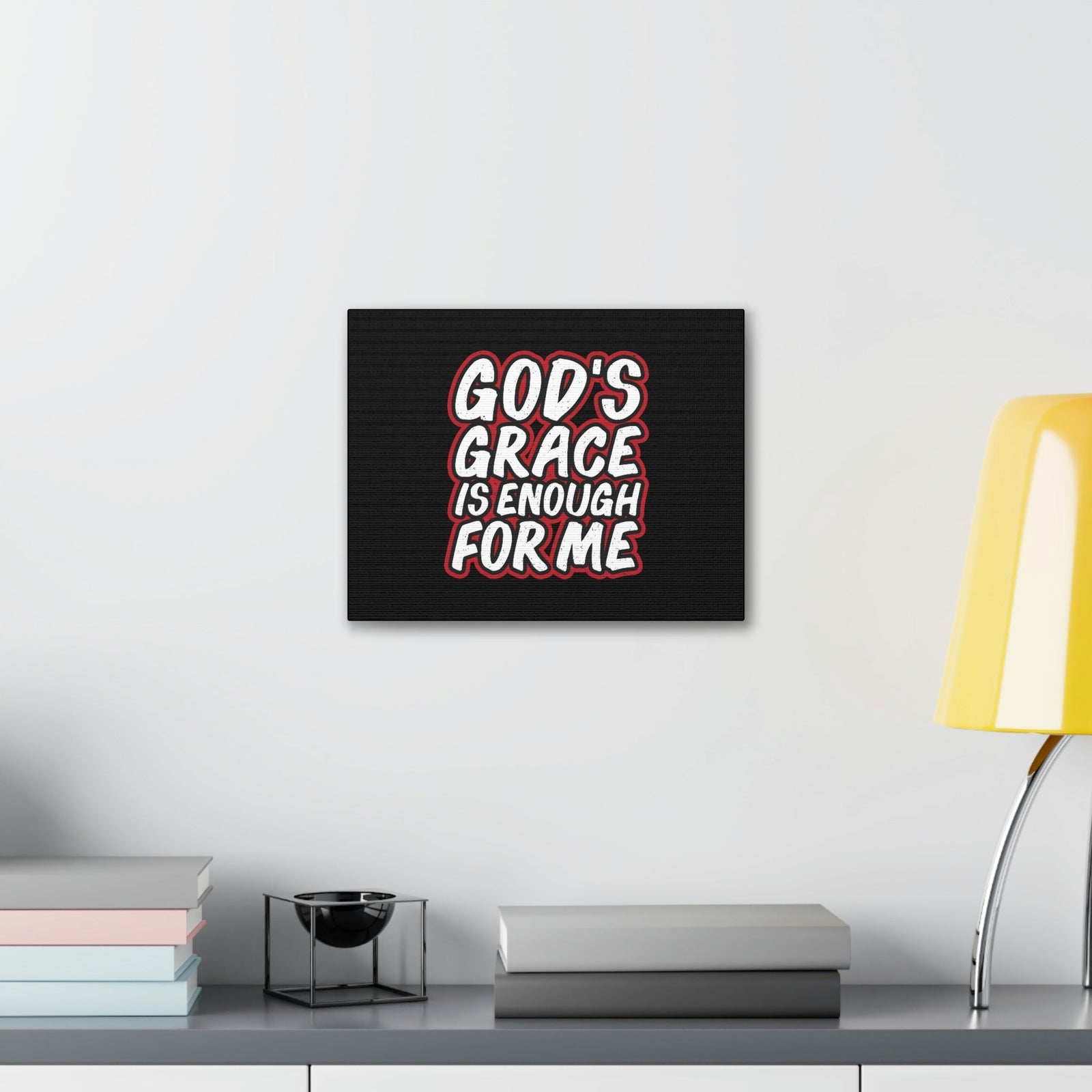 Scripture Walls God's Grace 2 Corinthians 12:9 Black Christian Wall Art Bible Verse Print Ready to Hang Unframed-Express Your Love Gifts