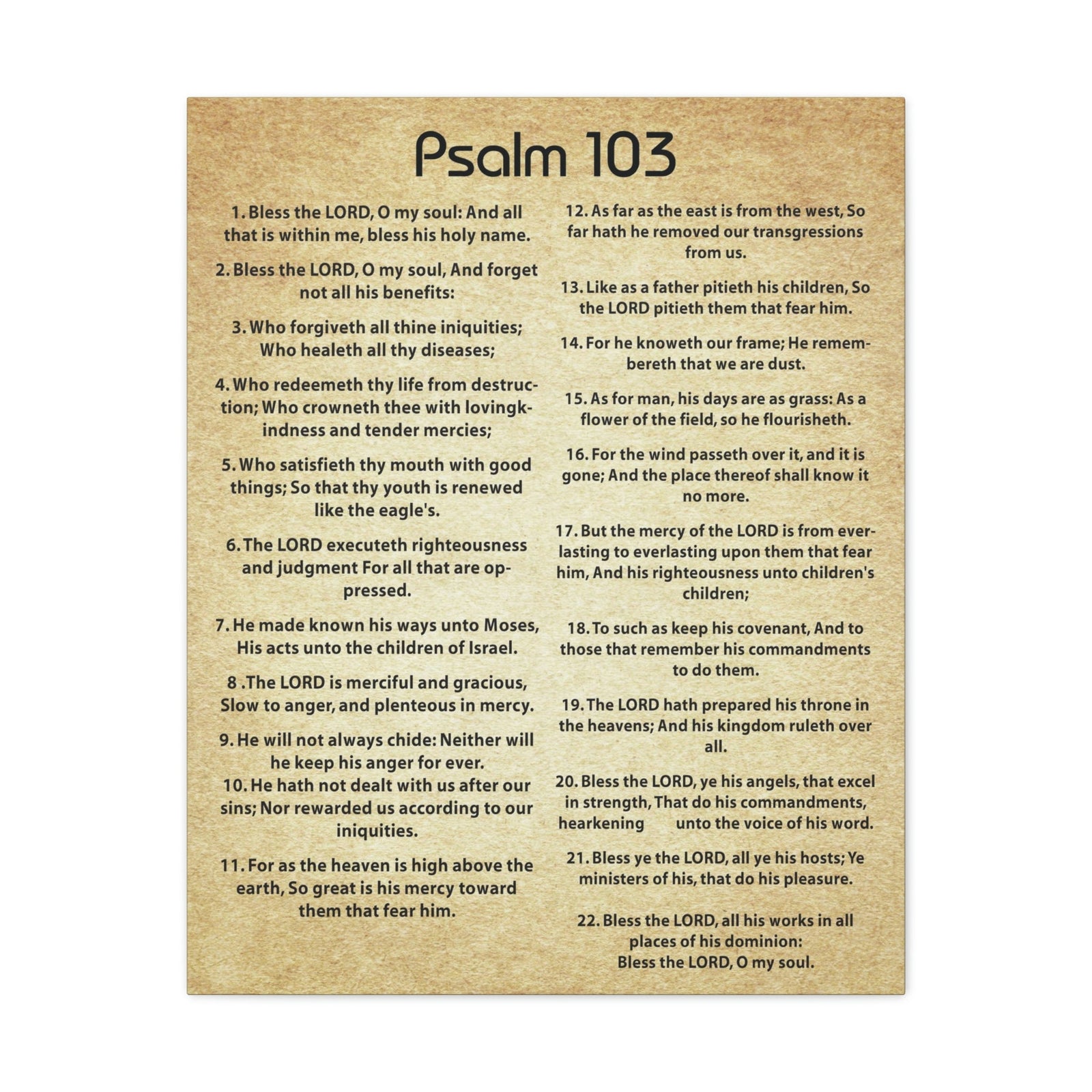 Scripture Walls God's Great Love Psalm 103 Christian Wall Art Print Ready to Hang Unframed-Express Your Love Gifts