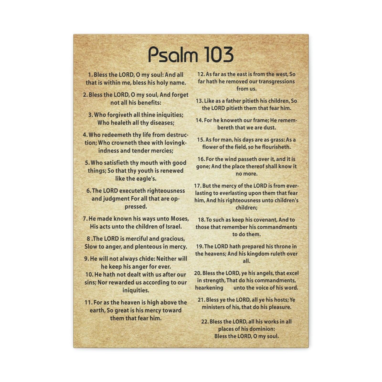 Scripture Walls God's Great Love Psalm 103 Christian Wall Art Print Ready to Hang Unframed-Express Your Love Gifts