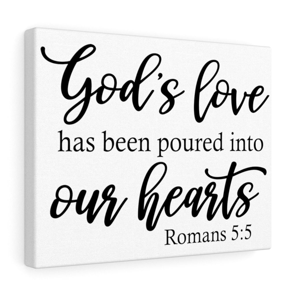 Scripture Walls God's Love Romans 5:5 Bible Verse Canvas Christian Wall Art Ready to Hang Unframed-Express Your Love Gifts
