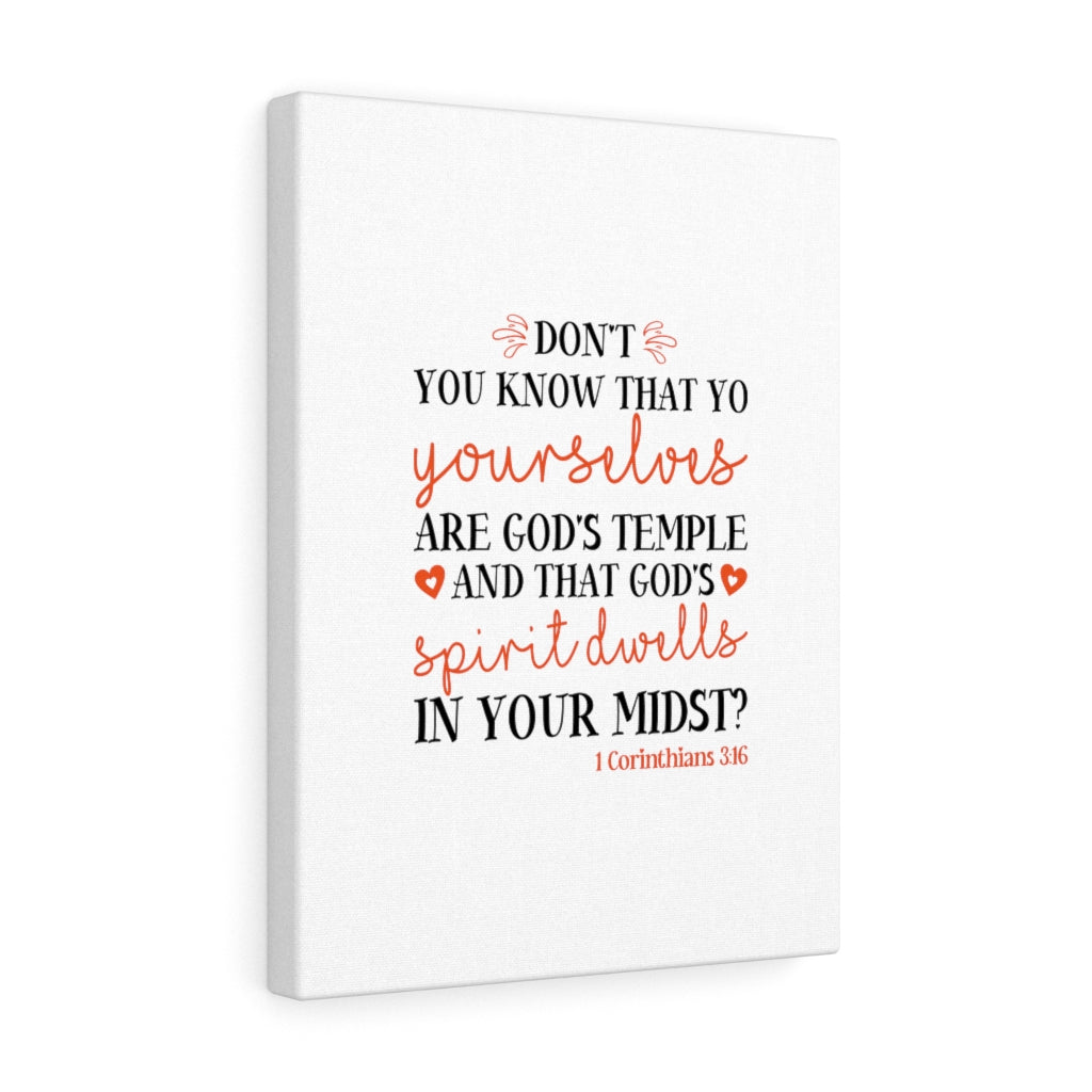 Scripture Walls God's Temple 1 Corinthians 3:16 Bible Verse Canvas Christian Wall Art Ready to Hang Unframed-Express Your Love Gifts