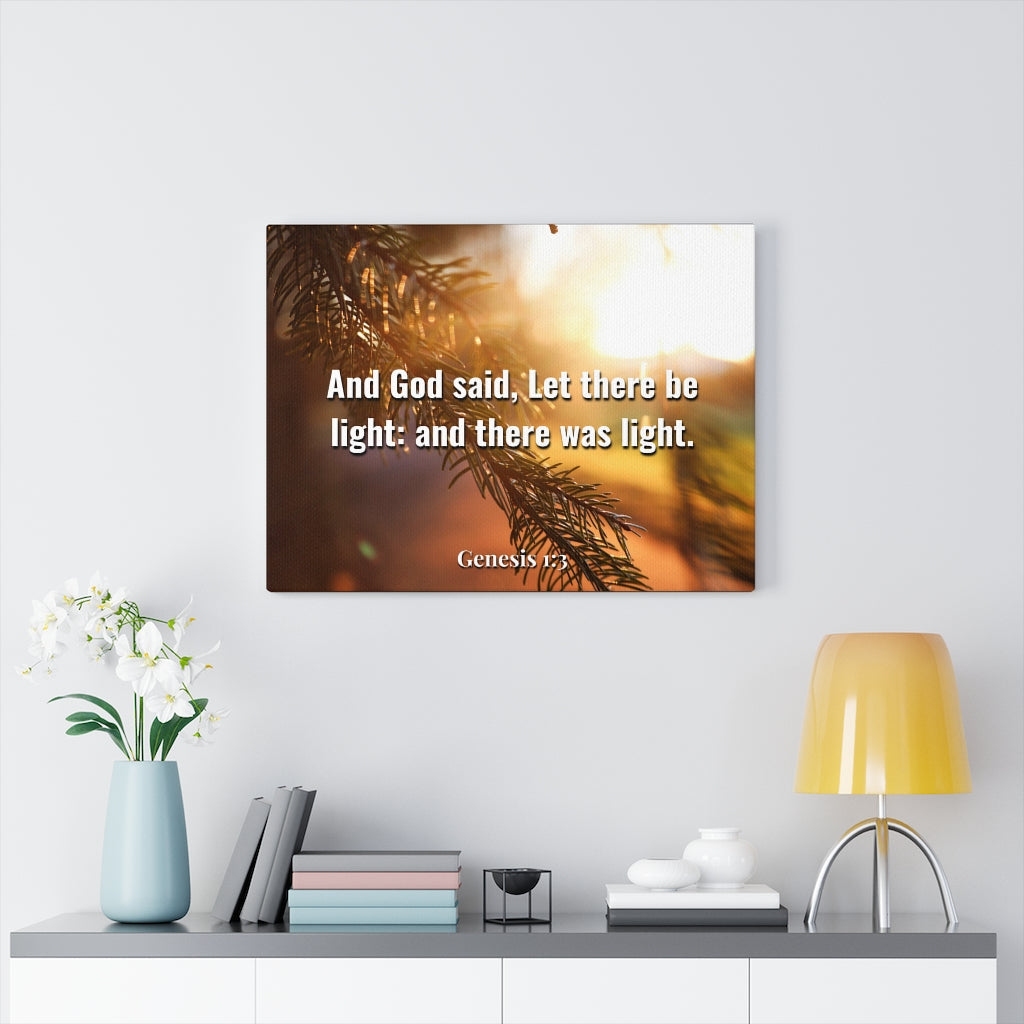 Scripture Walls God Said Genesis 1:3 Bible Verse Canvas Christian Wall Art Ready to Hang Unframed-Express Your Love Gifts