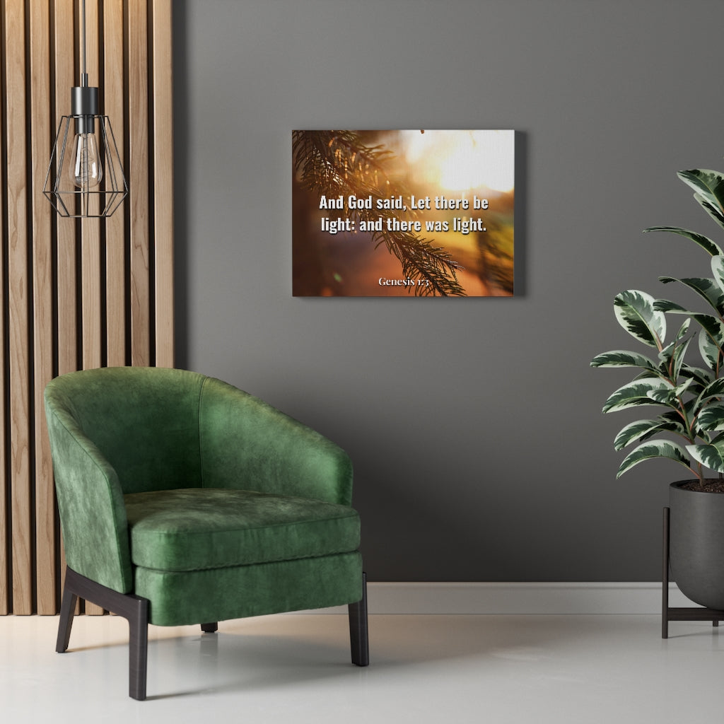 Scripture Walls God Said Genesis 1:3 Bible Verse Canvas Christian Wall Art Ready to Hang Unframed-Express Your Love Gifts