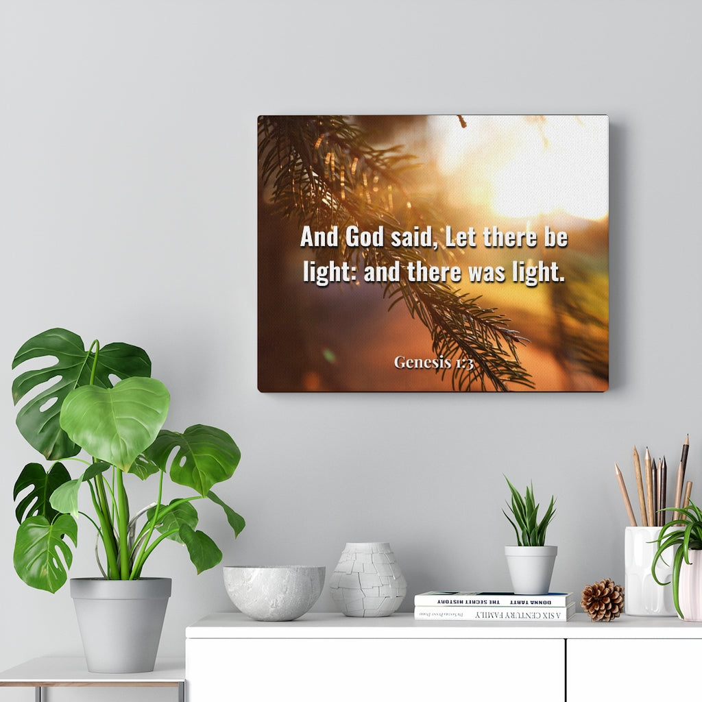 Scripture Walls God Said Genesis 1:3 Bible Verse Canvas Christian Wall Art Ready to Hang Unframed-Express Your Love Gifts