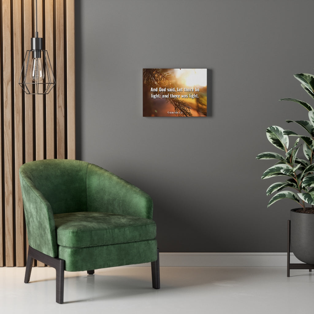 Scripture Walls God Said Genesis 1:3 Bible Verse Canvas Christian Wall Art Ready to Hang Unframed-Express Your Love Gifts