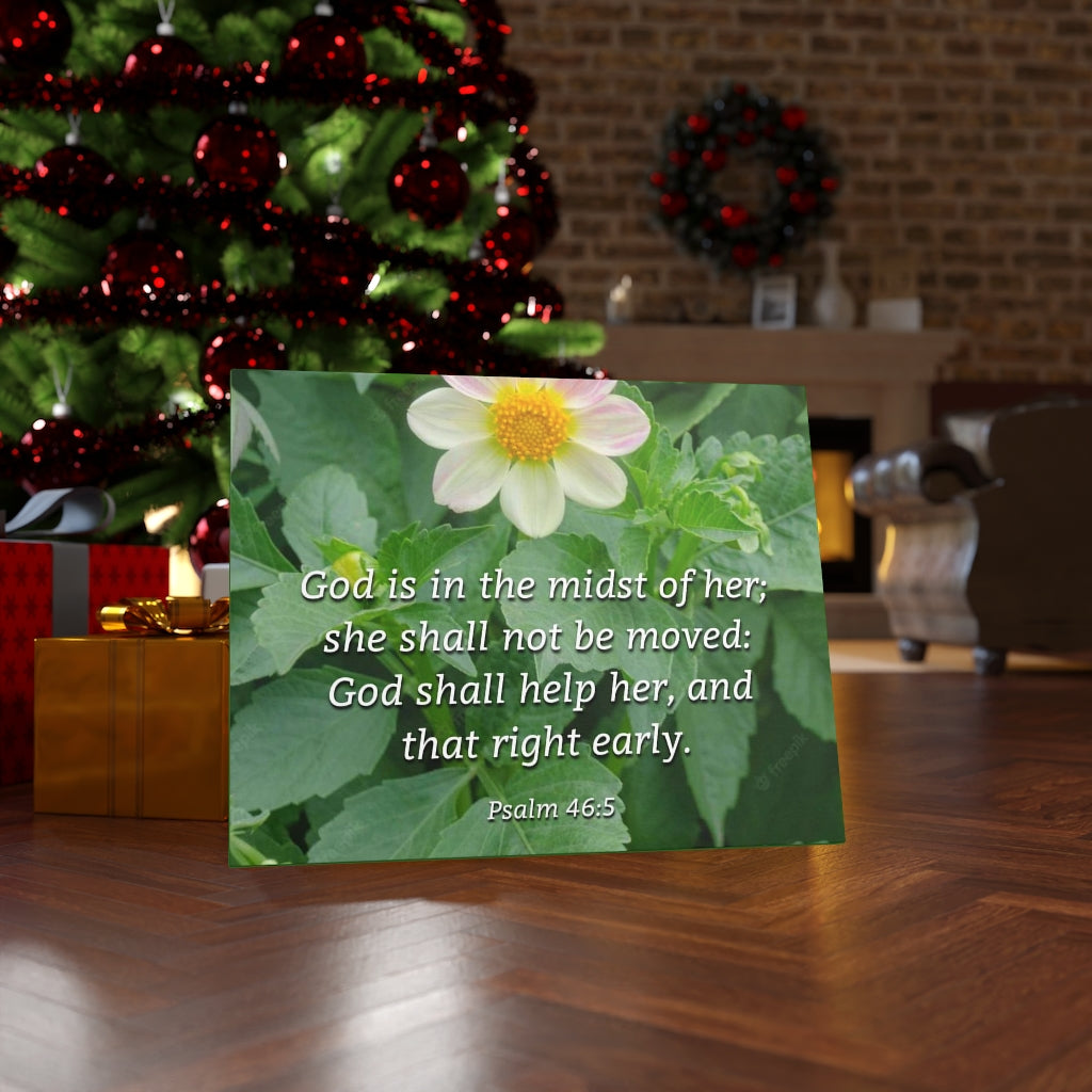 Scripture Walls God Shall Help Her Psalm 46:5 Bible Verse Canvas Christian Wall Art Ready to Hang Unframed-Express Your Love Gifts