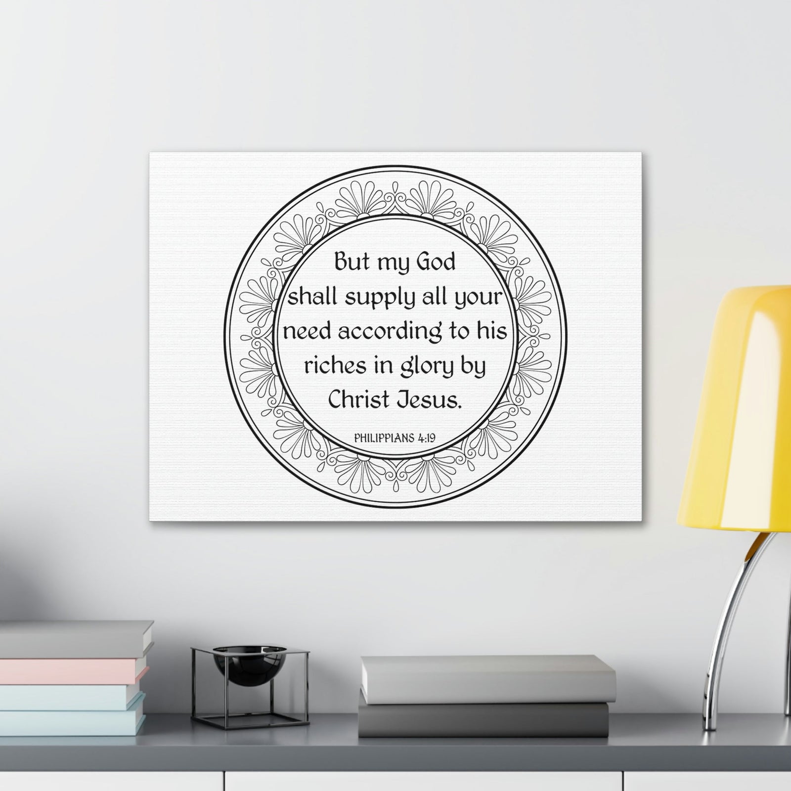 Scripture Walls God Shall Supply All Your Need Bible Verse Canvas Christian Wall Art Ready to Hang Unframed-Express Your Love Gifts