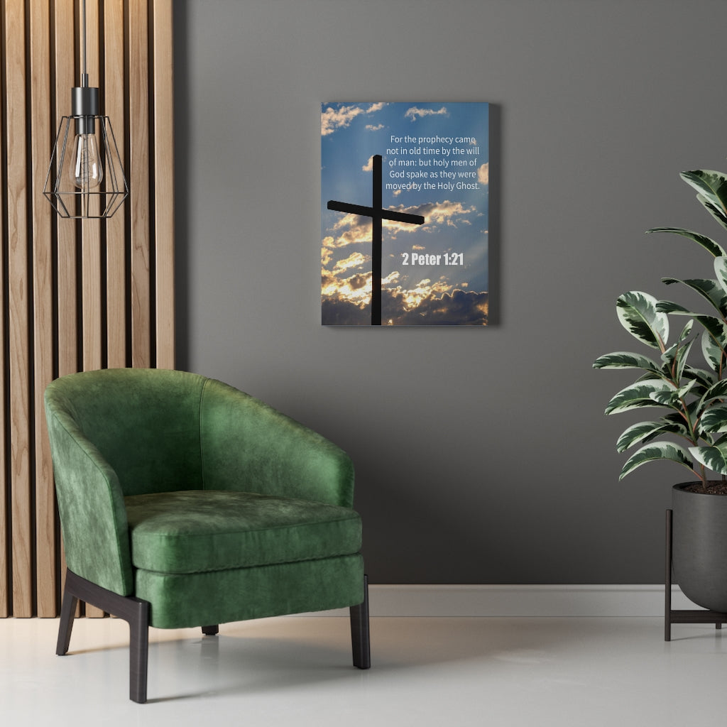 Scripture Walls God Spake 2 Peter 1:21 Bible Verse Canvas Christian Wall Art Ready to Hang Unframed-Express Your Love Gifts