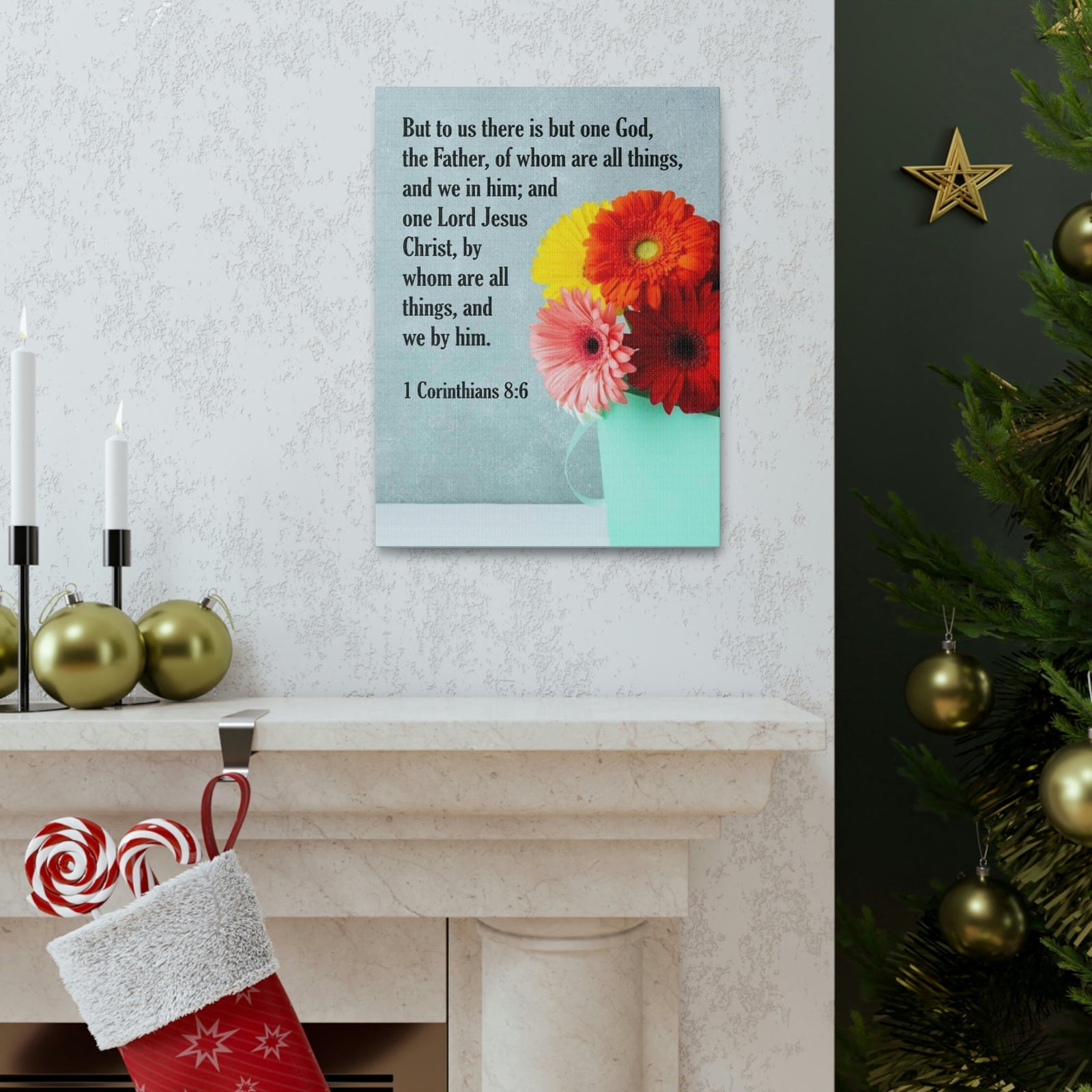 Scripture Walls God The Father 1 Corinthians 8:6 Bible Verse Canvas Christian Wall Art Ready to Hang Unframed-Express Your Love Gifts