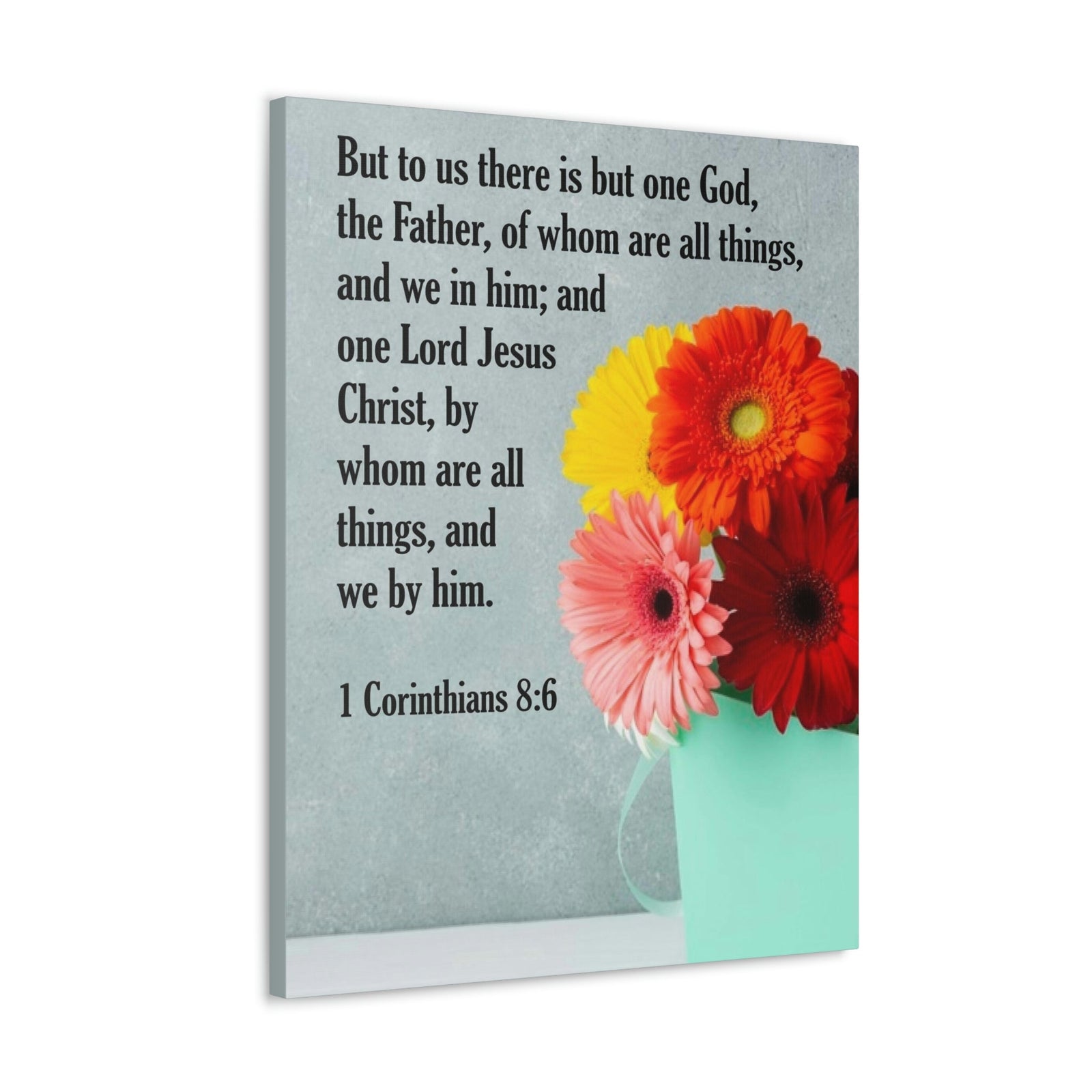 Scripture Walls God The Father 1 Corinthians 8:6 Bible Verse Canvas Christian Wall Art Ready to Hang Unframed-Express Your Love Gifts