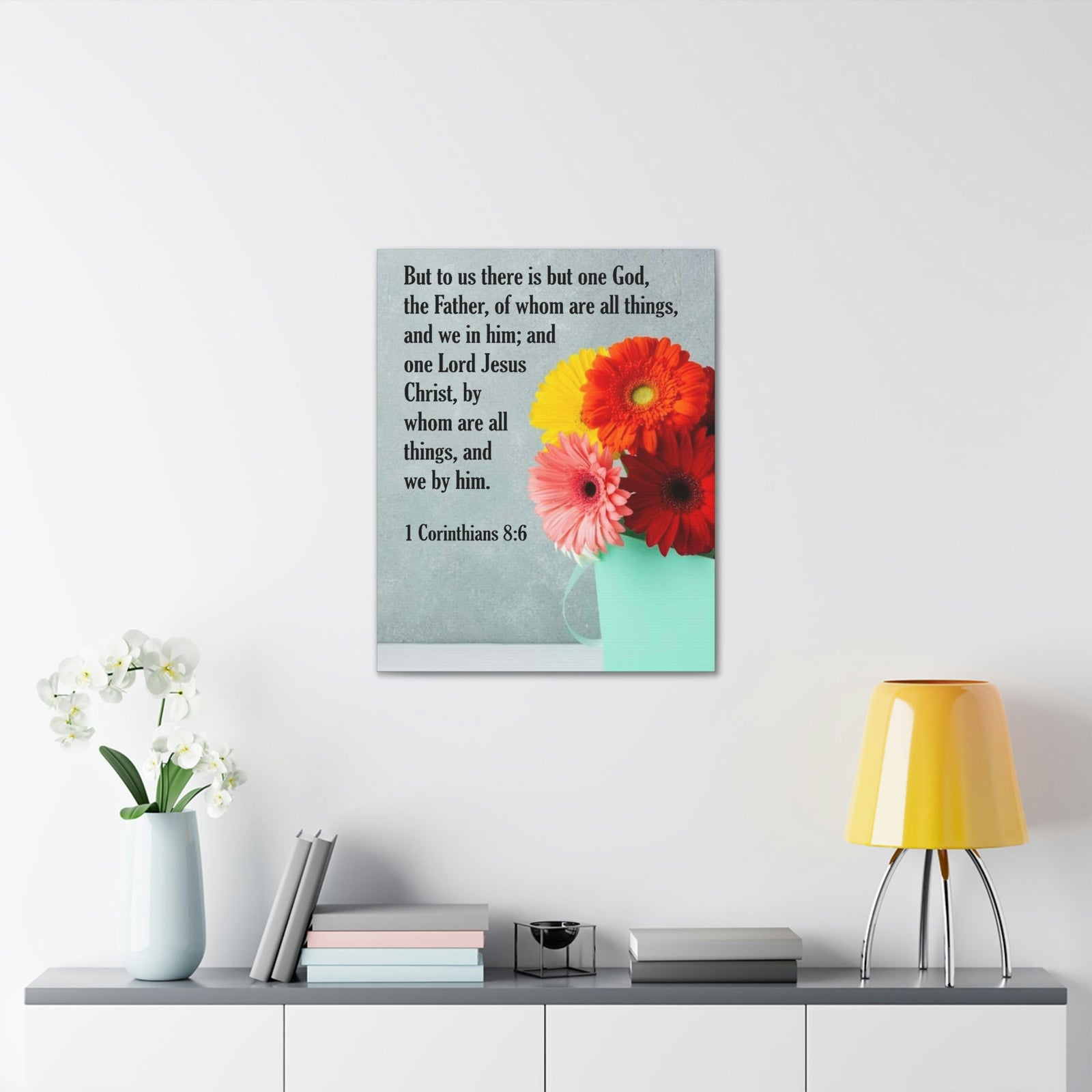 Scripture Walls God The Father 1 Corinthians 8:6 Bible Verse Canvas Christian Wall Art Ready to Hang Unframed-Express Your Love Gifts