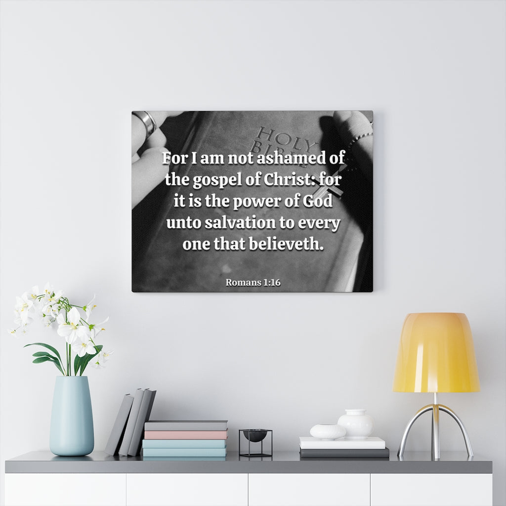 Scripture Walls God Unto Salvation Romans 1:16 Bible Verse Canvas Christian Wall Art Ready to Hang Unframed-Express Your Love Gifts