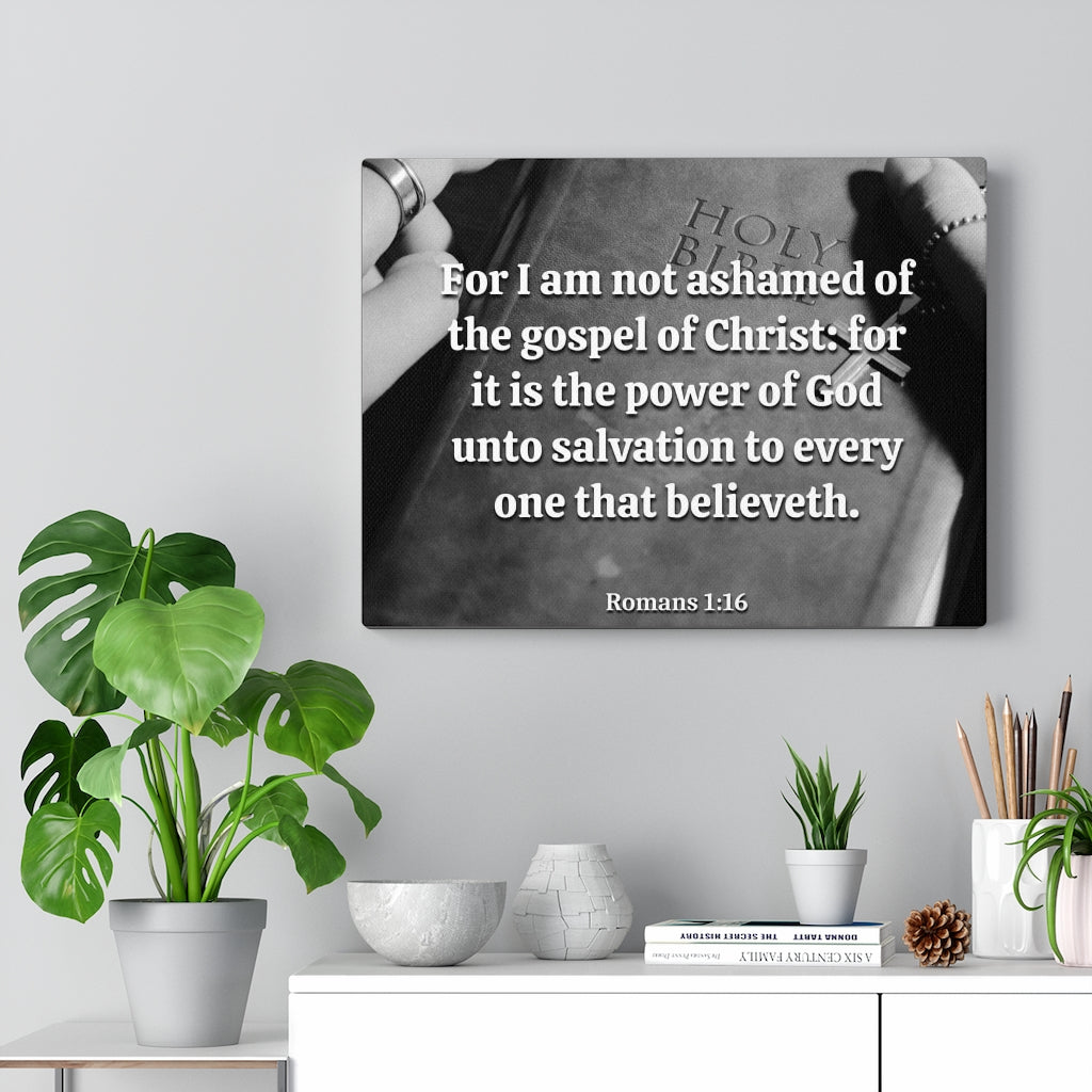 Scripture Walls God Unto Salvation Romans 1:16 Bible Verse Canvas Christian Wall Art Ready to Hang Unframed-Express Your Love Gifts
