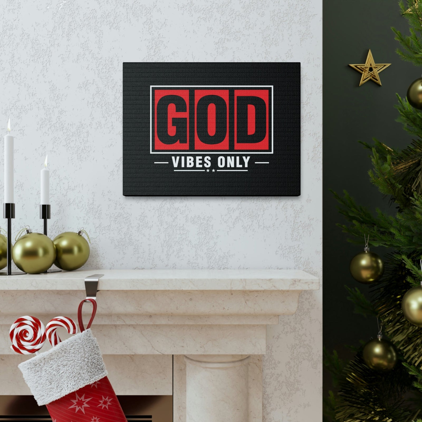 Scripture Walls God Vibes Only Romans 15:13 Red Christian Wall Art Bible Verse Print Ready to Hang Unframed-Express Your Love Gifts