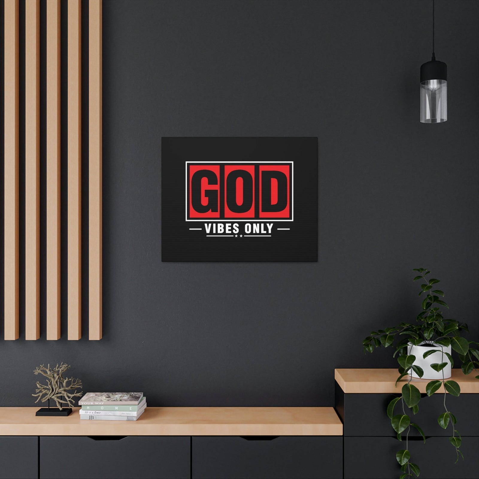 Scripture Walls God Vibes Only Romans 15:13 Red Christian Wall Art Bible Verse Print Ready to Hang Unframed-Express Your Love Gifts