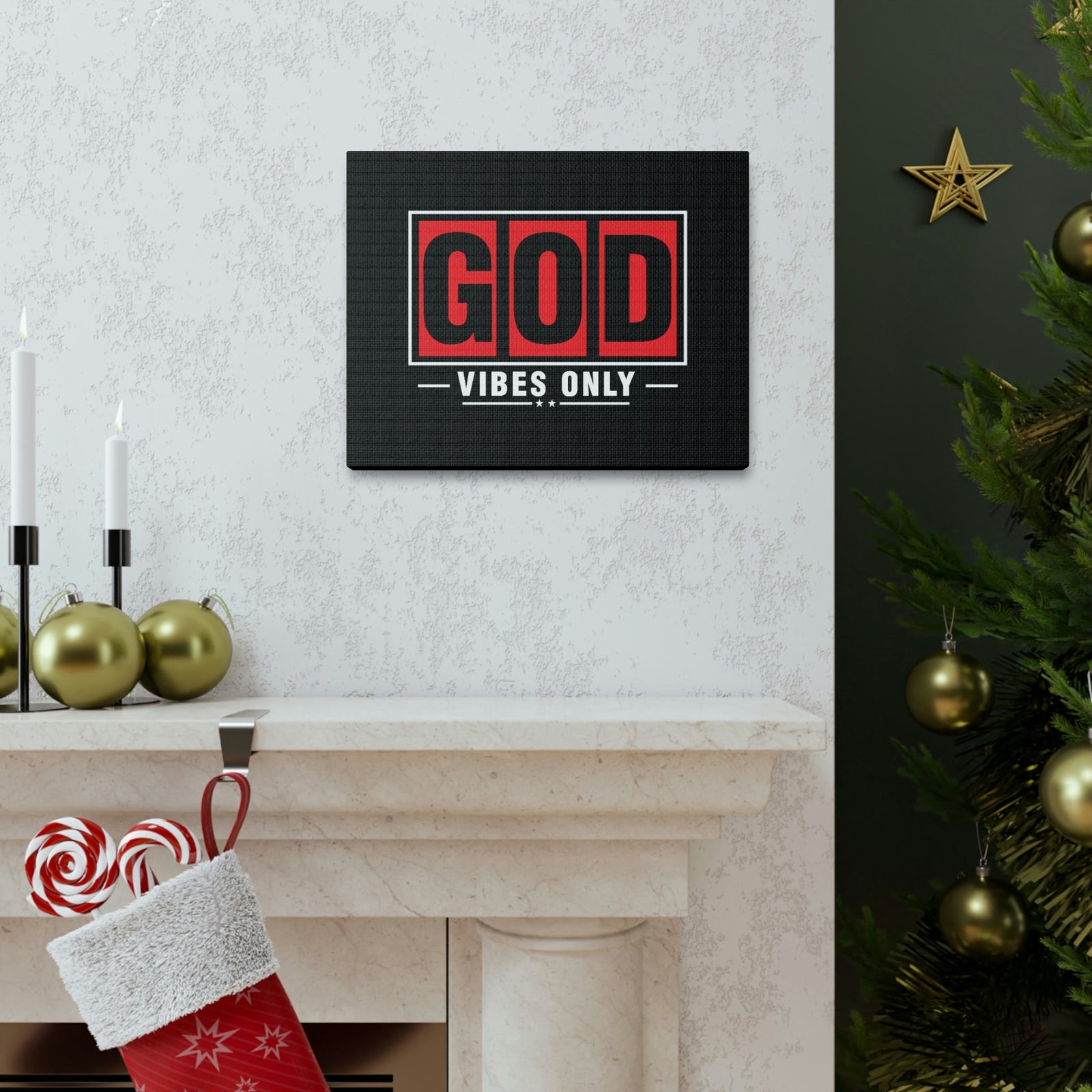 Scripture Walls God Vibes Only Romans 15:13 Red Christian Wall Art Bible Verse Print Ready to Hang Unframed-Express Your Love Gifts