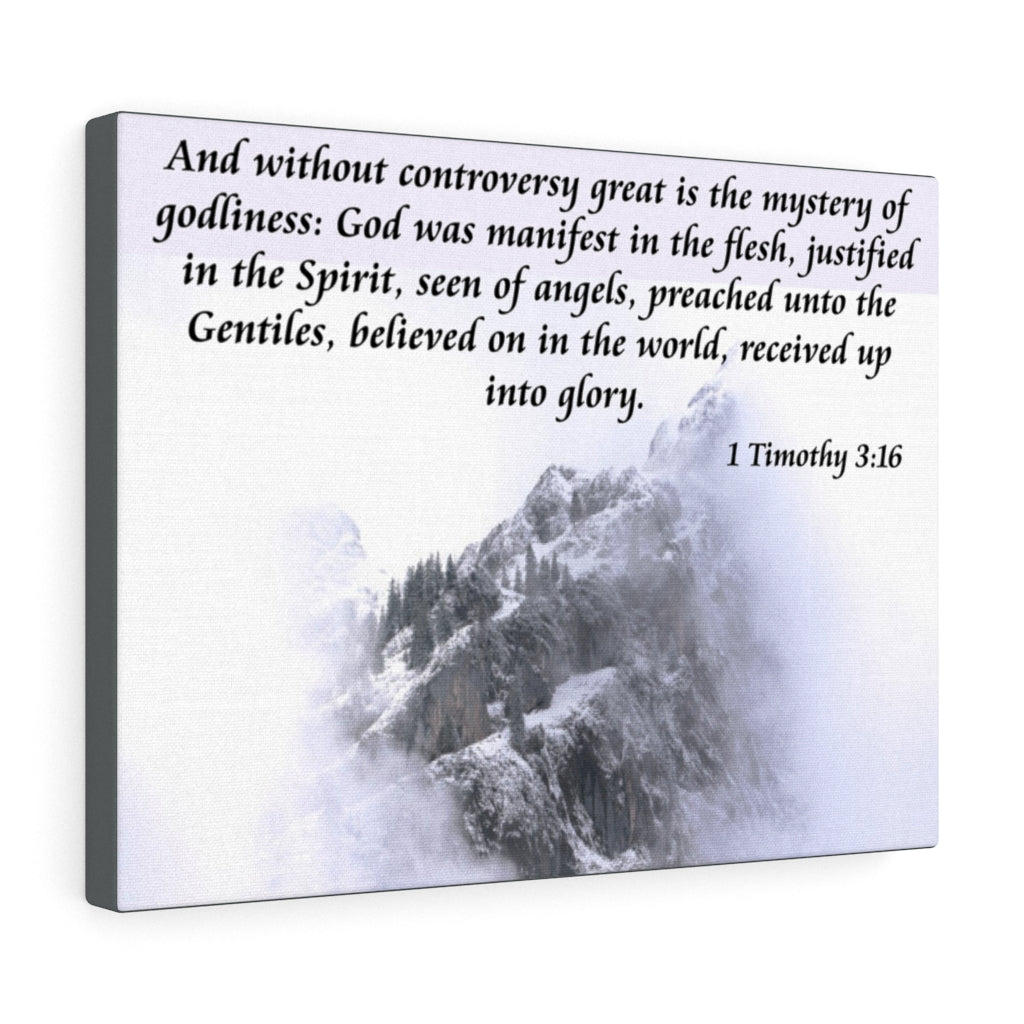 Scripture Walls God Was Manifest 1 Timothy 3:16 Bible Verse Canvas Christian Wall Art Ready to Hang Unframed-Express Your Love Gifts