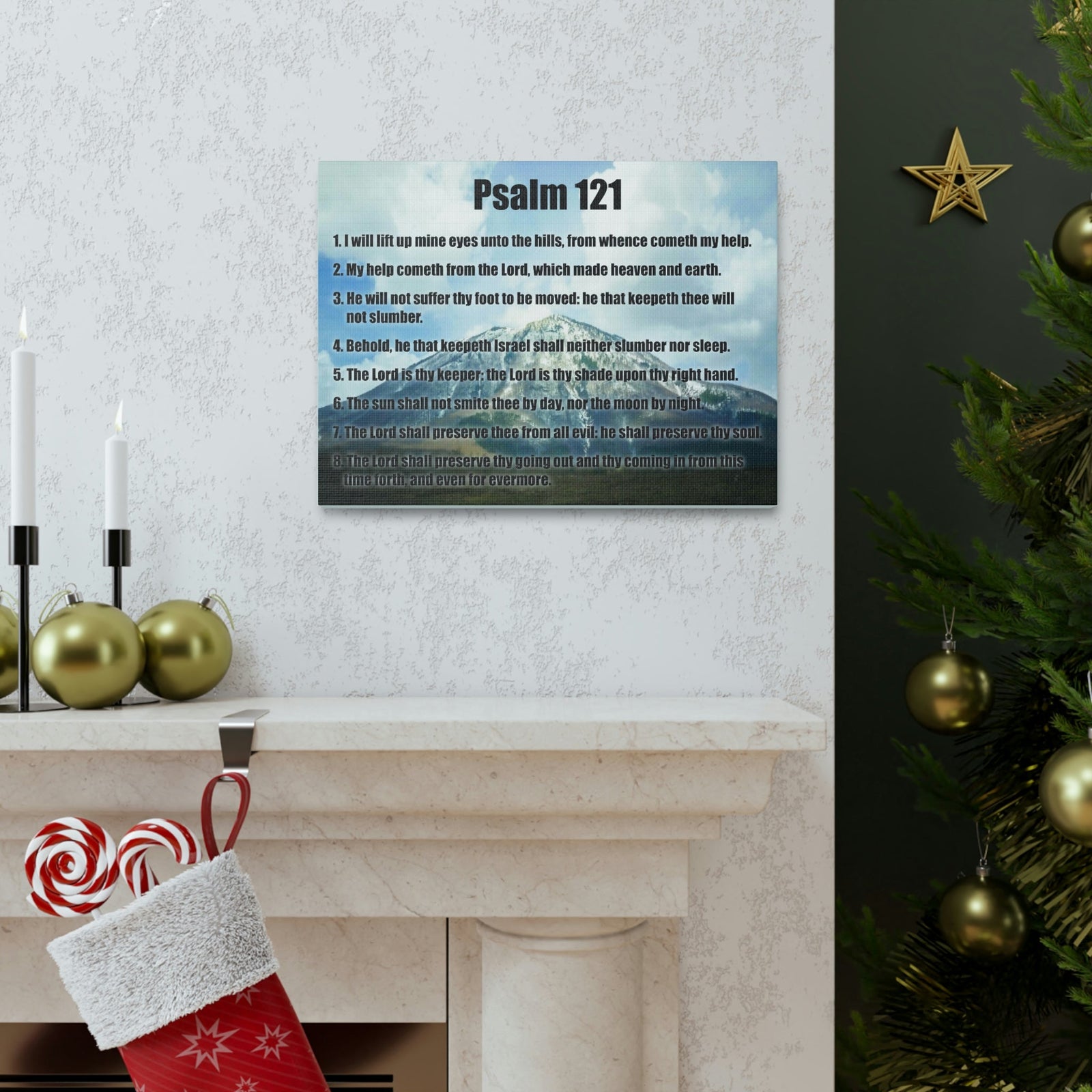 Scripture Walls God Watches Over You Psalm 121:7 Christian Wall Art Print Ready to Hang Unframed-Express Your Love Gifts
