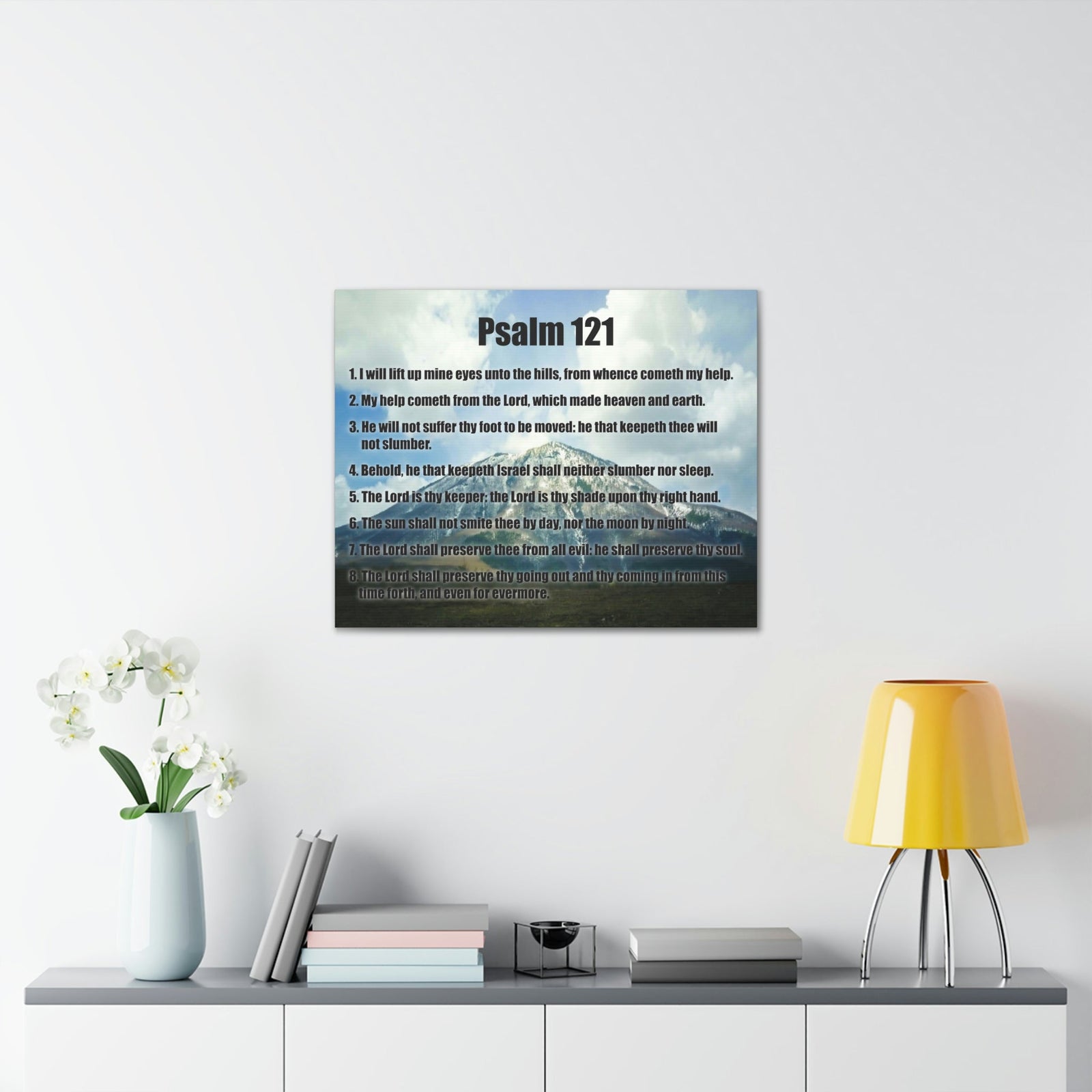 Scripture Walls God Watches Over You Psalm 121:7 Christian Wall Art Print Ready to Hang Unframed-Express Your Love Gifts