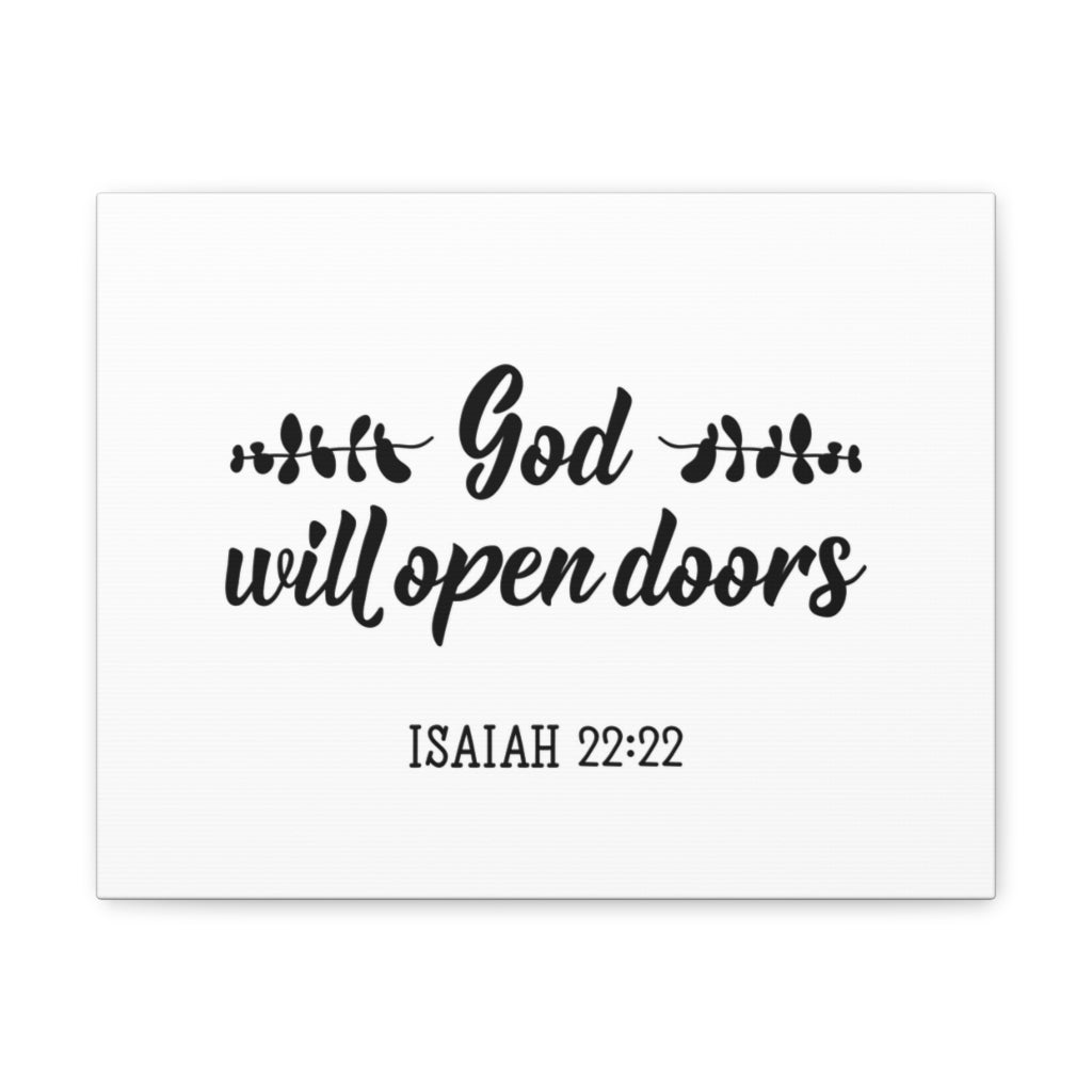 Scripture Walls God Will Open Doors Leaves Isaiah 22:22 Christian Wall Art Bible Verse Print Ready To Hang Unframed-Express Your Love Gifts