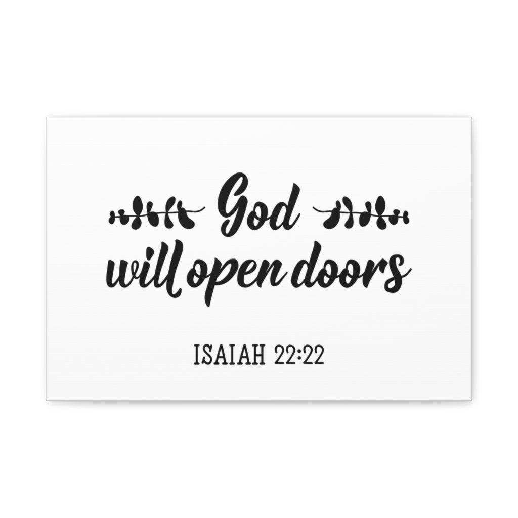 Scripture Walls God Will Open Doors Leaves Isaiah 22:22 Christian Wall Art Bible Verse Print Ready To Hang Unframed-Express Your Love Gifts