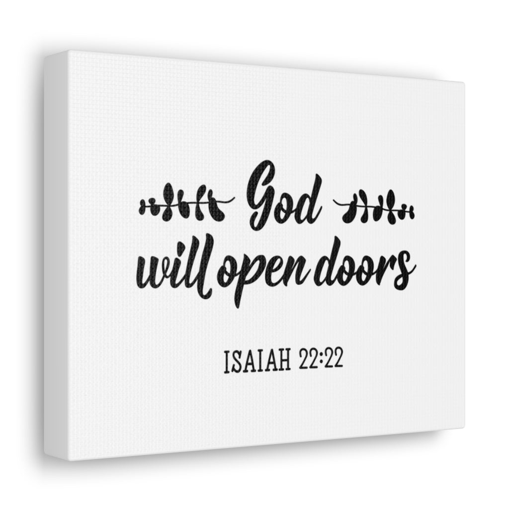 Scripture Walls God Will Open Doors Leaves Isaiah 22:22 Christian Wall Art Bible Verse Print Ready To Hang Unframed-Express Your Love Gifts